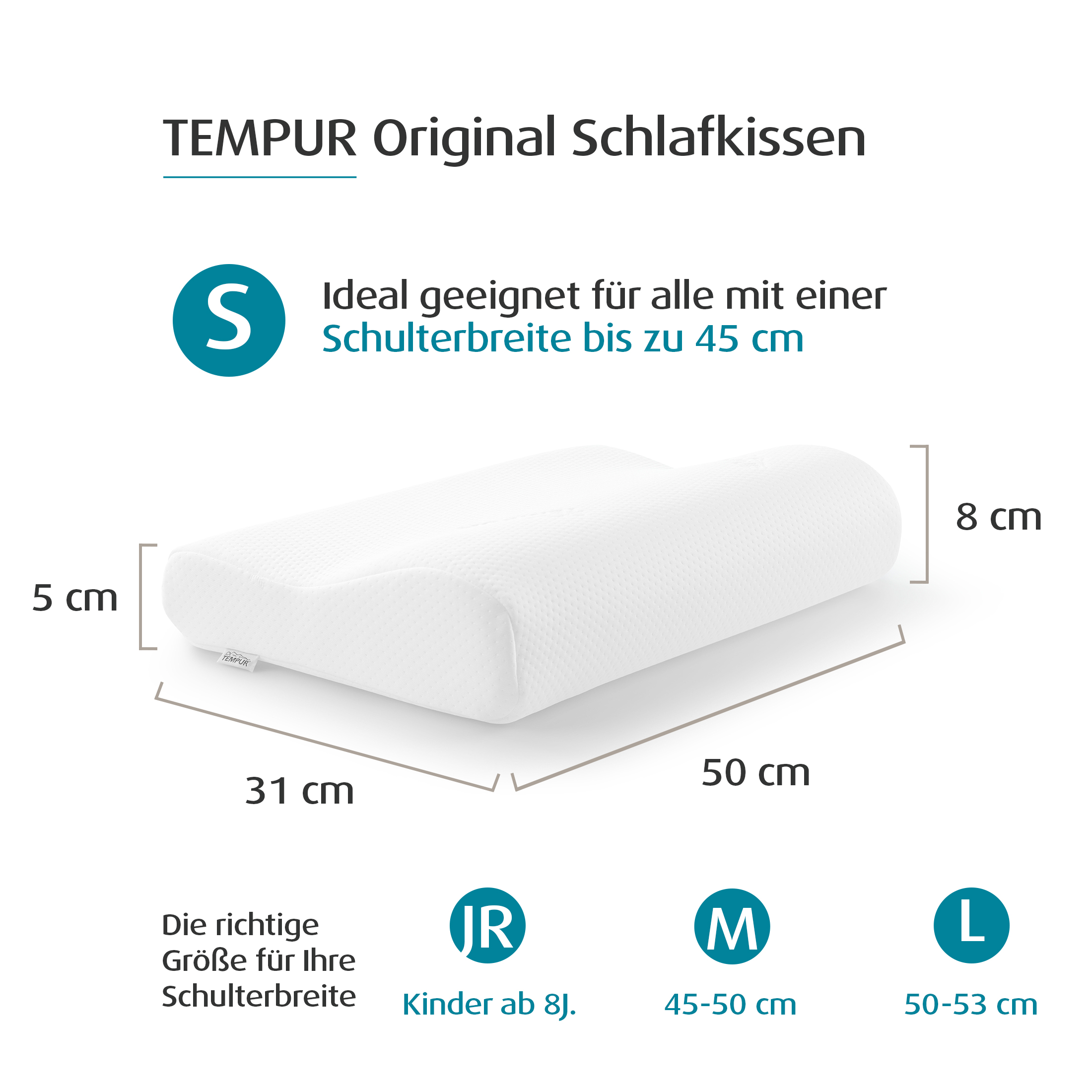 TEMPUR® Original festes Memory Foam Schlafkissen in S