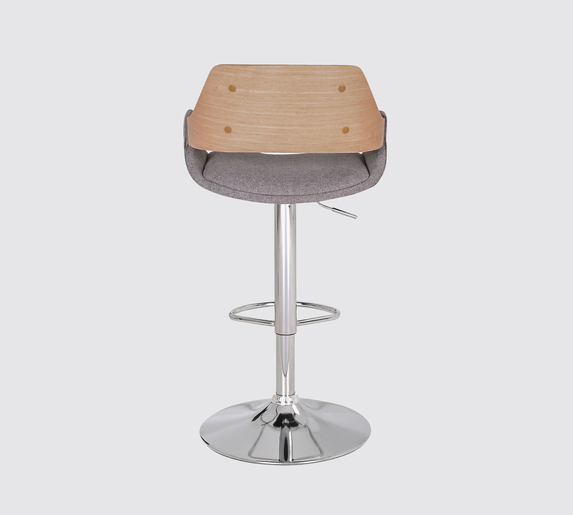 Bar stool veneer and fabric grey