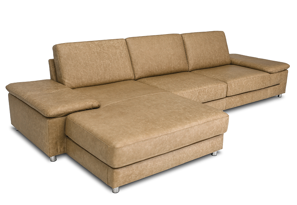 Filippo Ecksofa Leder Olly Beige