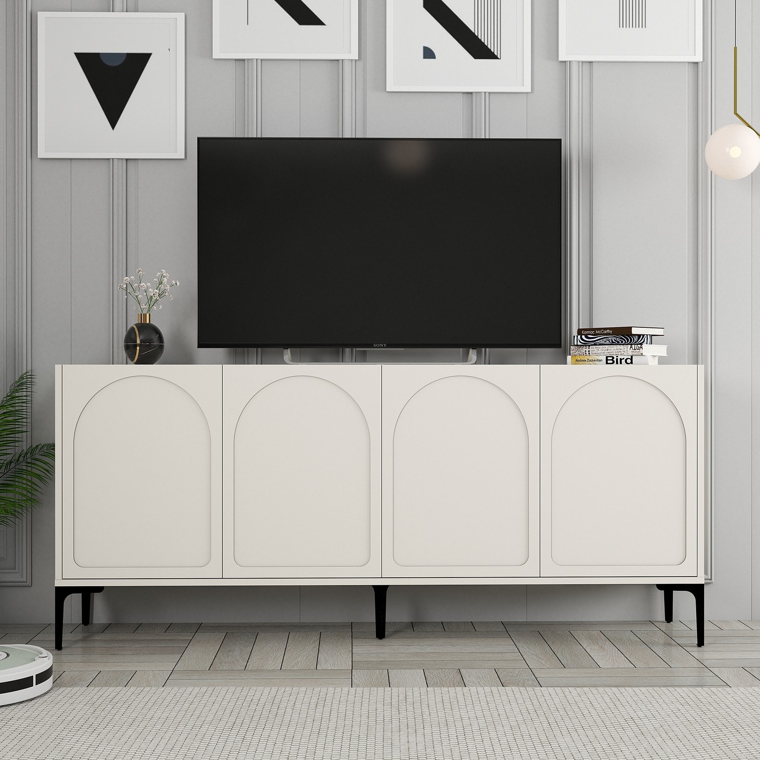 Lyon 79 Console Wood veneer cream black