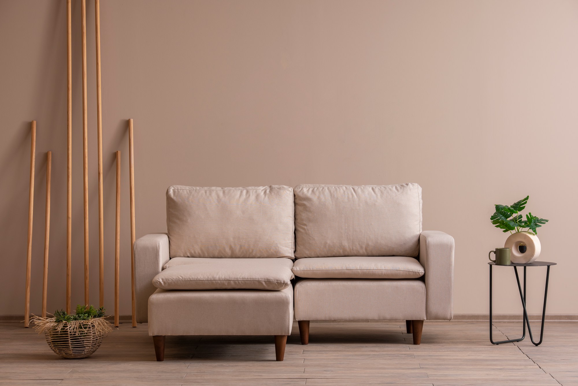 Lungo Mini Ecksofa Creme