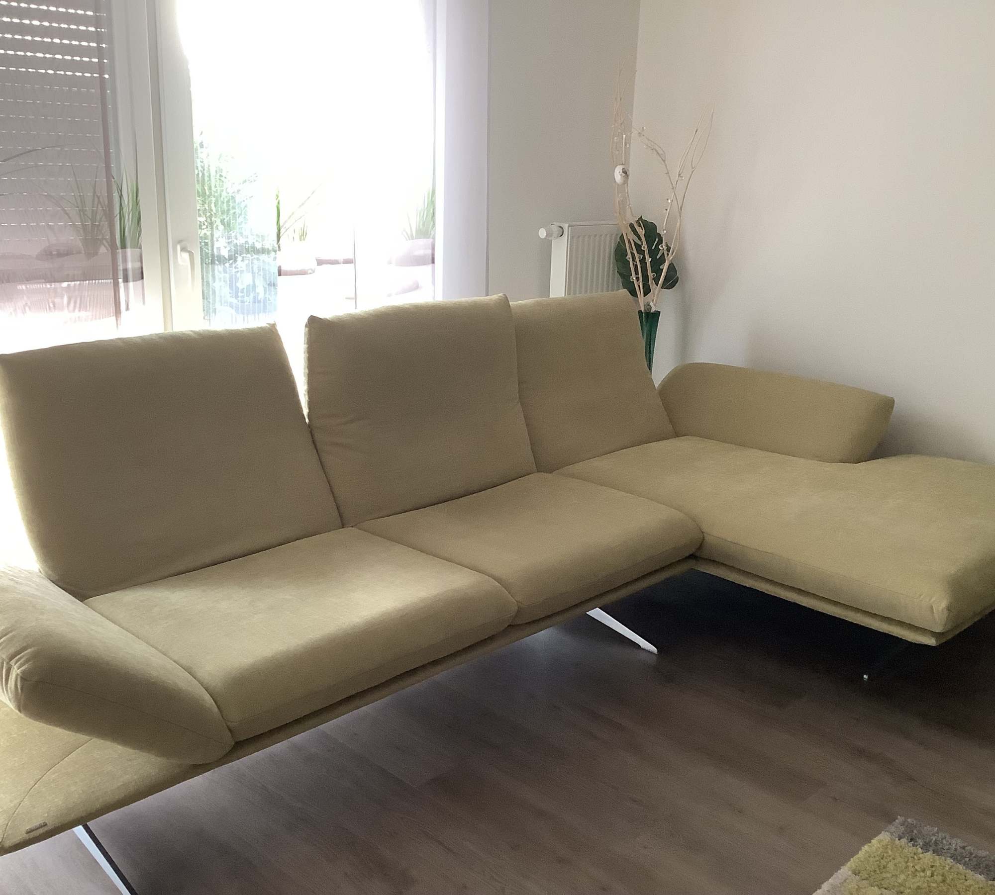 Francis Sofa Récamiere Rechts Textil Metall Grün