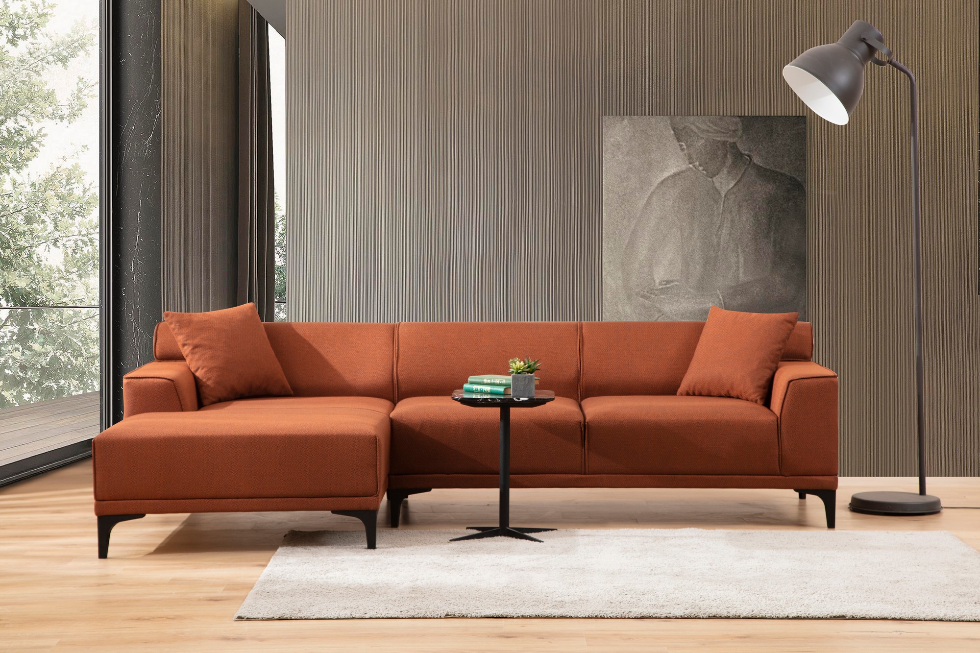 Petra L Ecksofa Orange