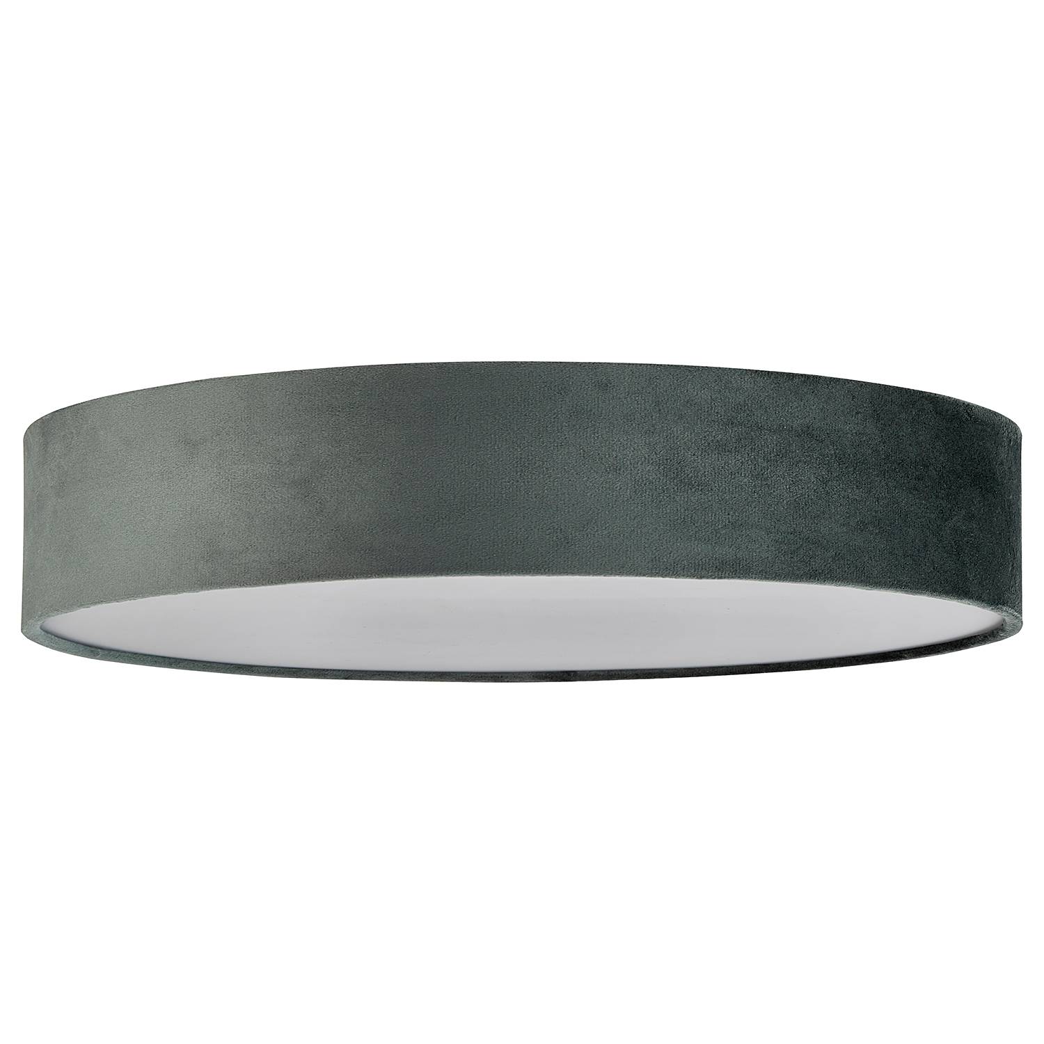 Deckenleuchte Drum Samt Grau Durchmesser: 50 cm