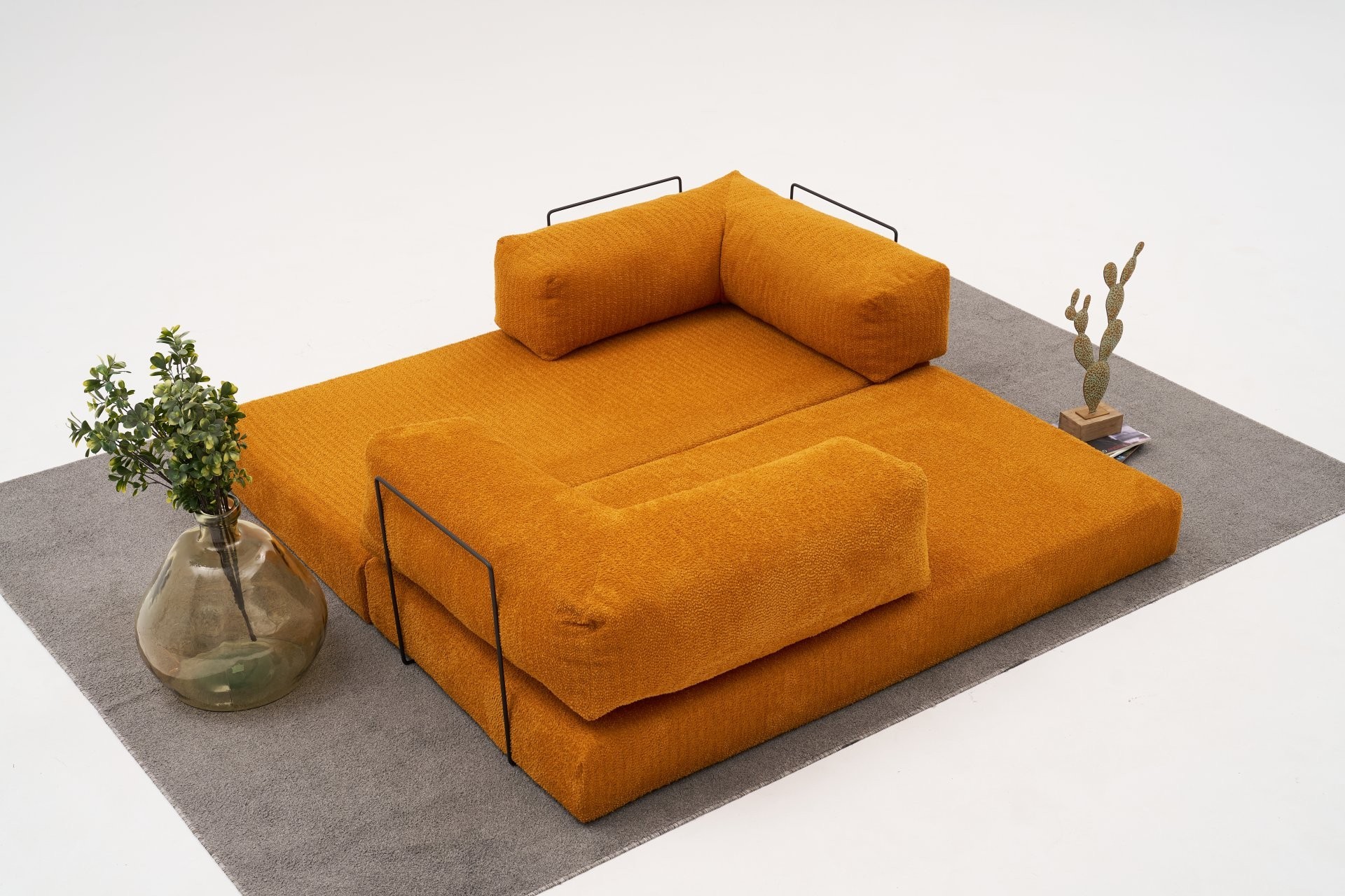 Comfort Schlafsofa 2-Sitzer Orange