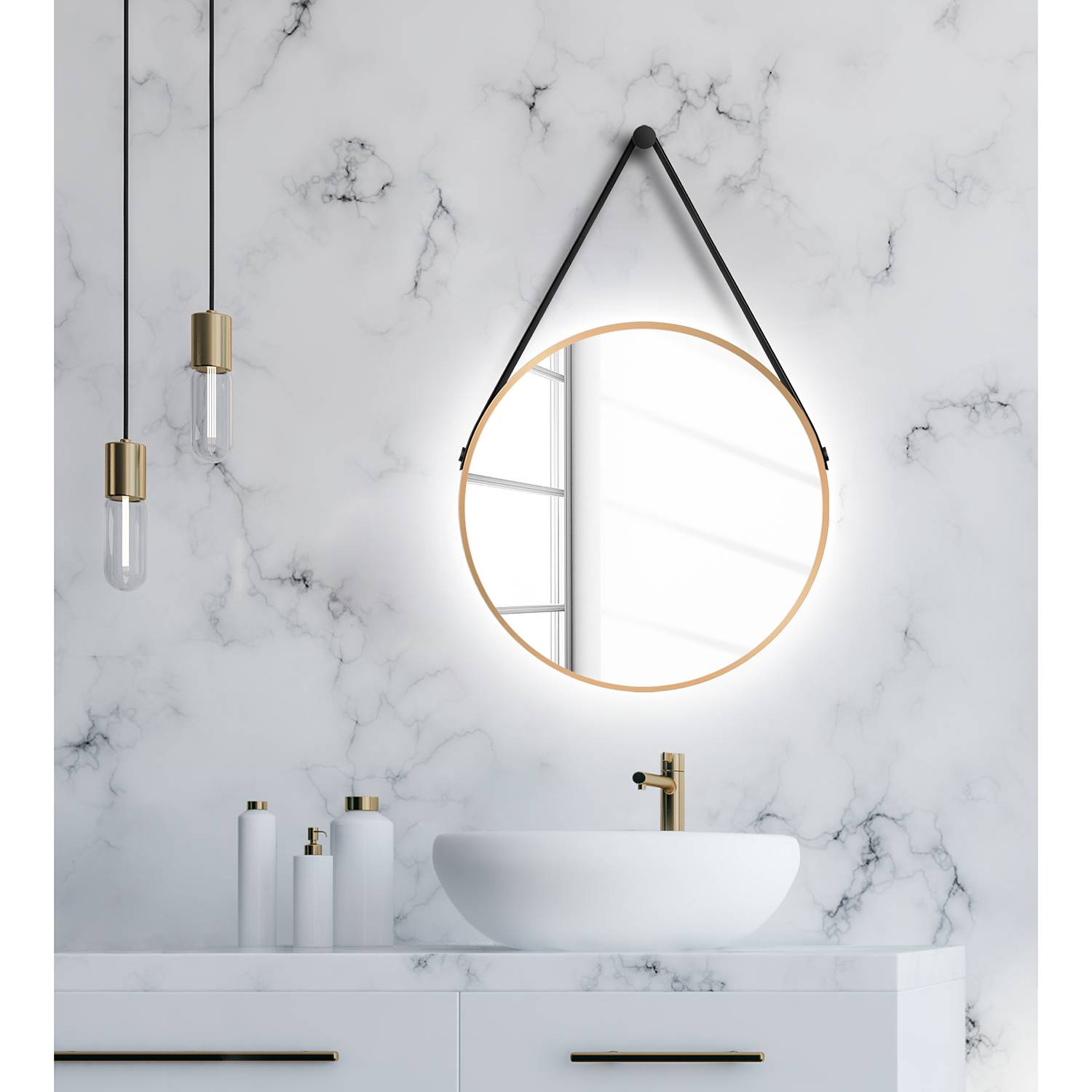 Mirror Talos I with illumination Gold