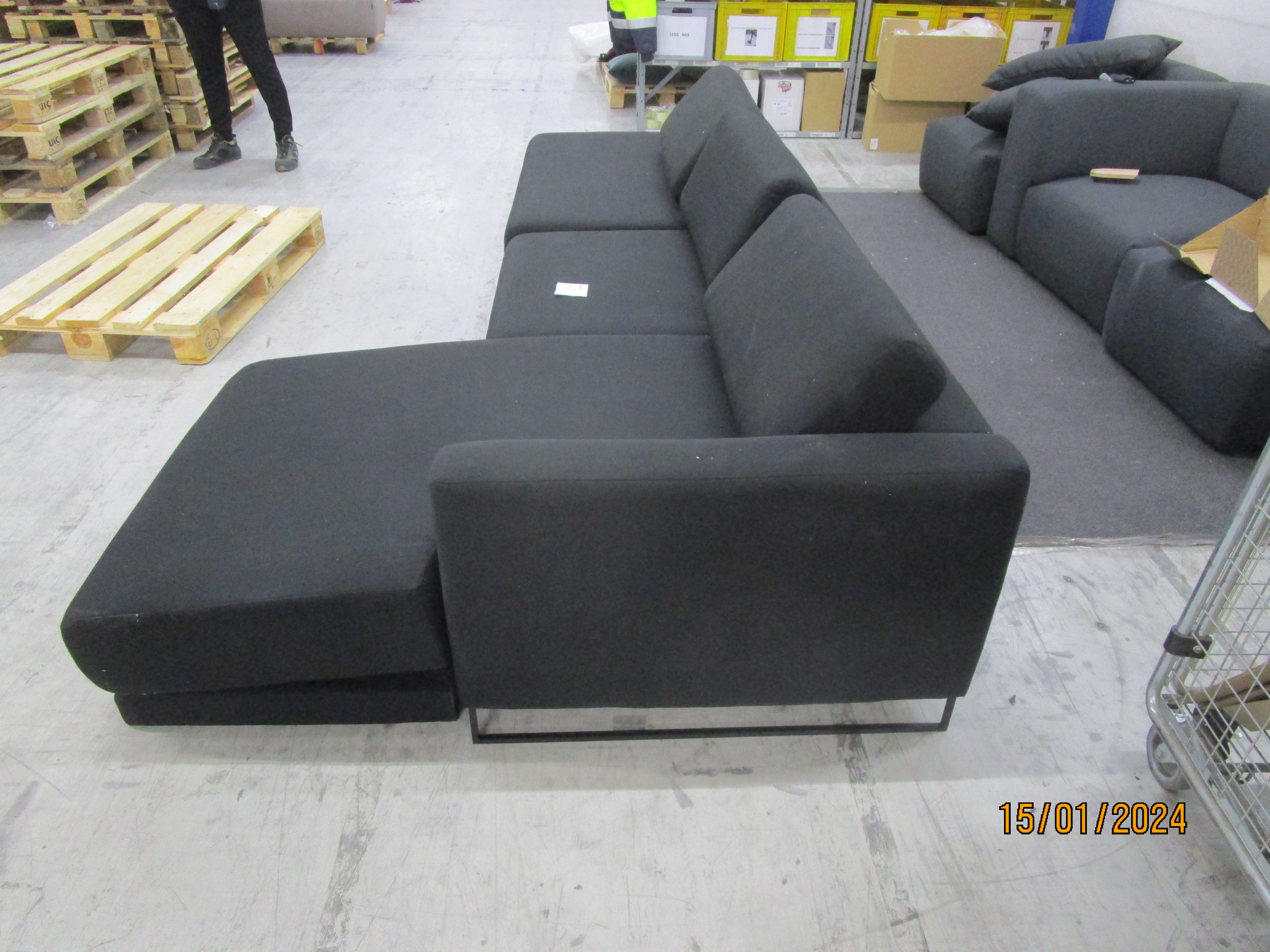 Tyme Sofa Récamiere Rechts Feingewebe Anthrazit