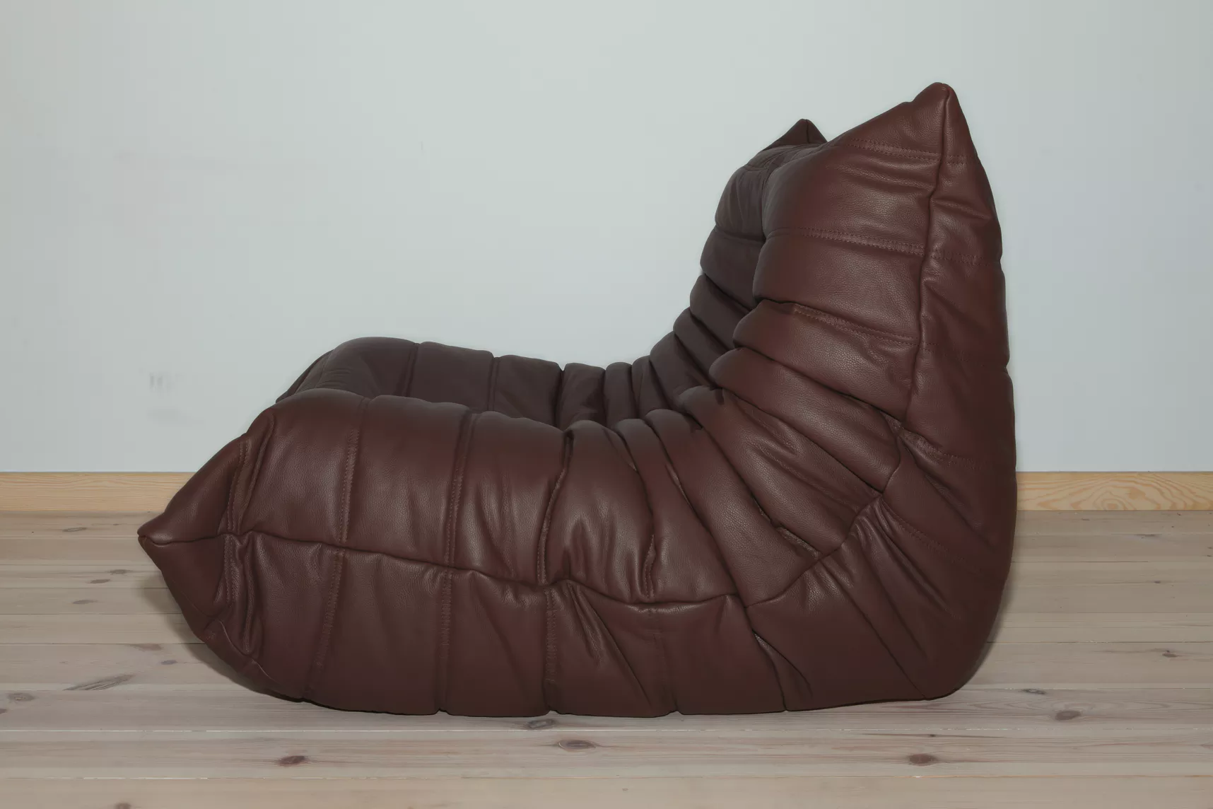 Togo armchair and ottoman set Madras leather brown