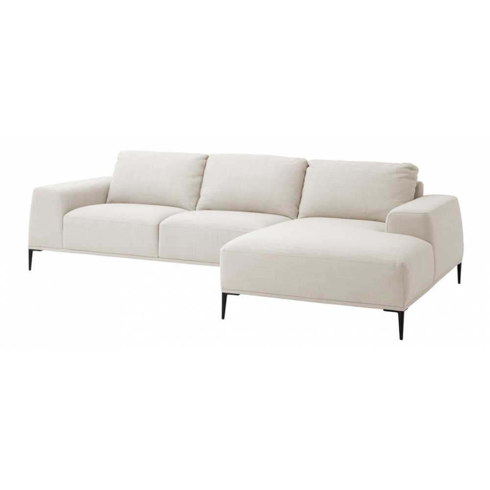 Sofa Récamiere Rechts Textil Creme