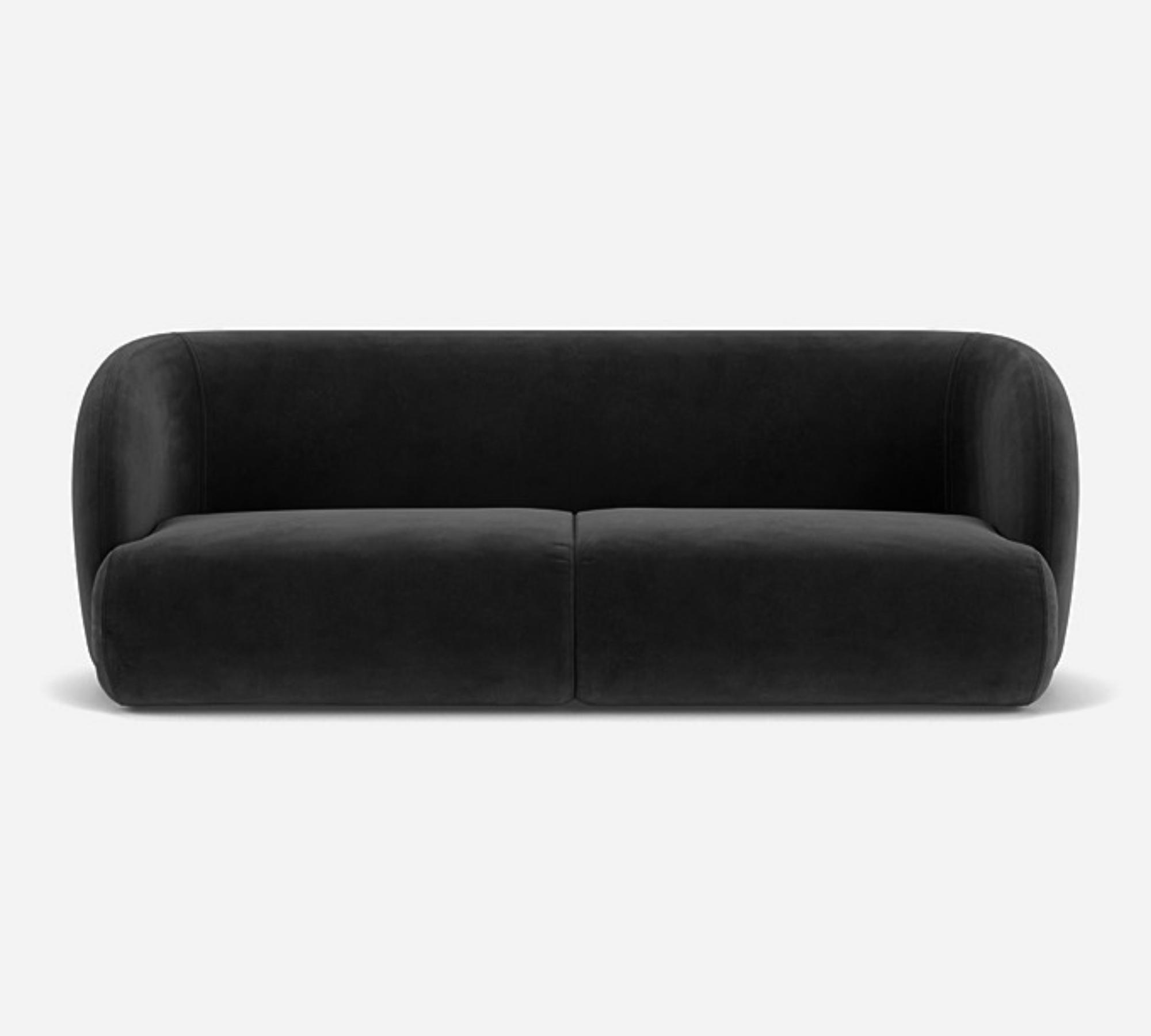 Award-Winning Paula 3-Sitzer Sofa Velour Matt Dark Grey