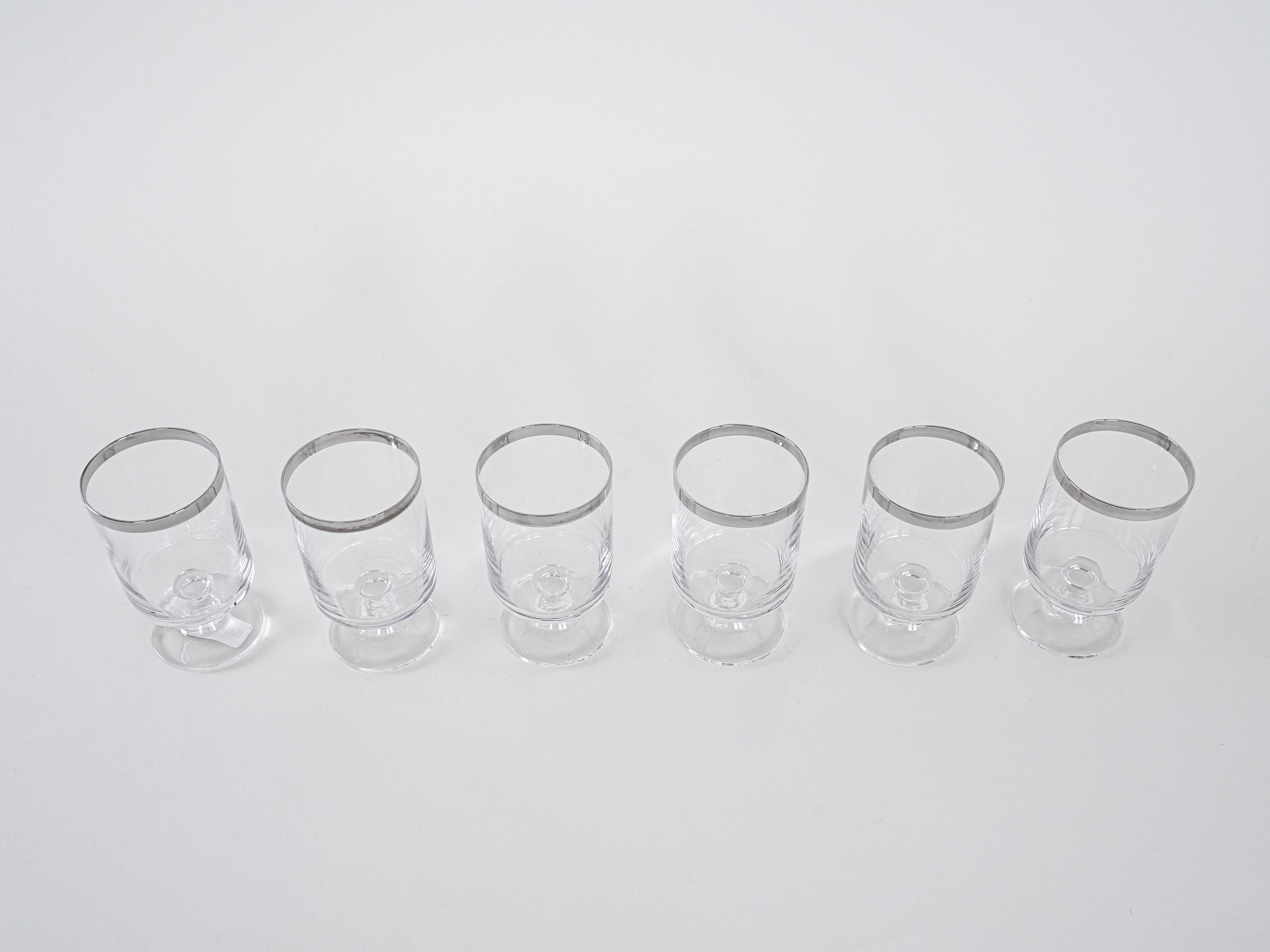 Set di bicchieri stile Hollywood Regency trasparente  anni '70