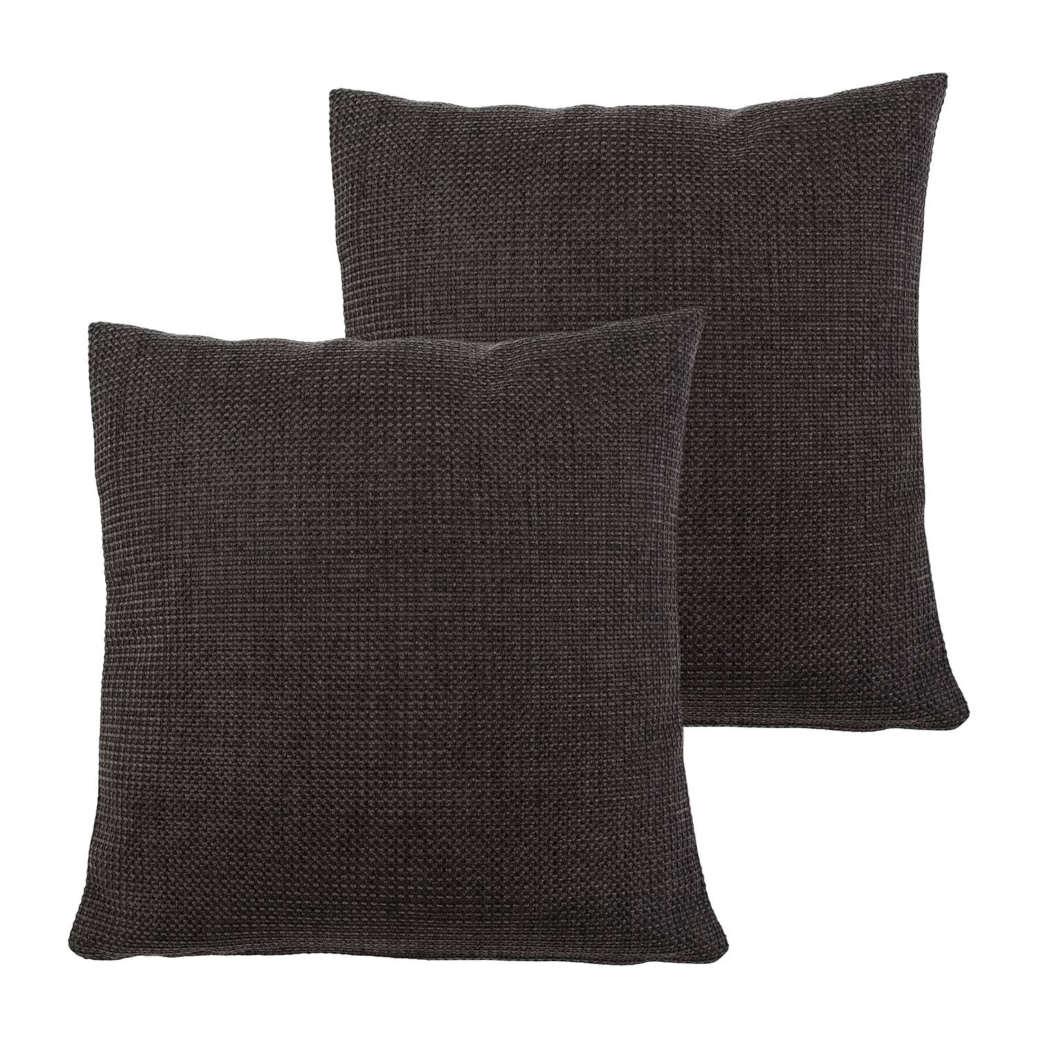 2x Dallas Pillowcase Synthetic Fiber Dark Brown 40 x 40 cm