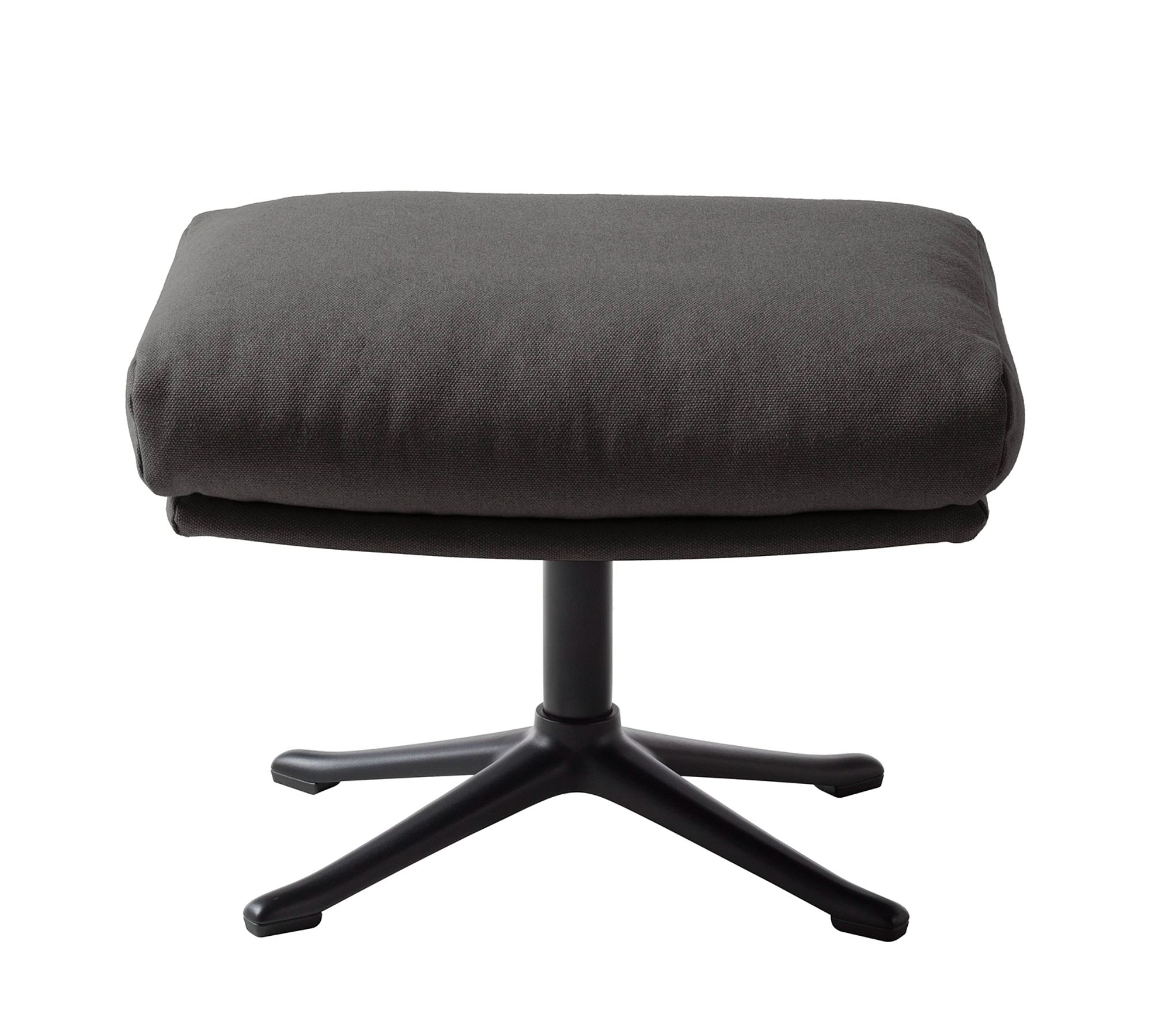 Polsterhocker Webstoff Anthrazit Schwarz