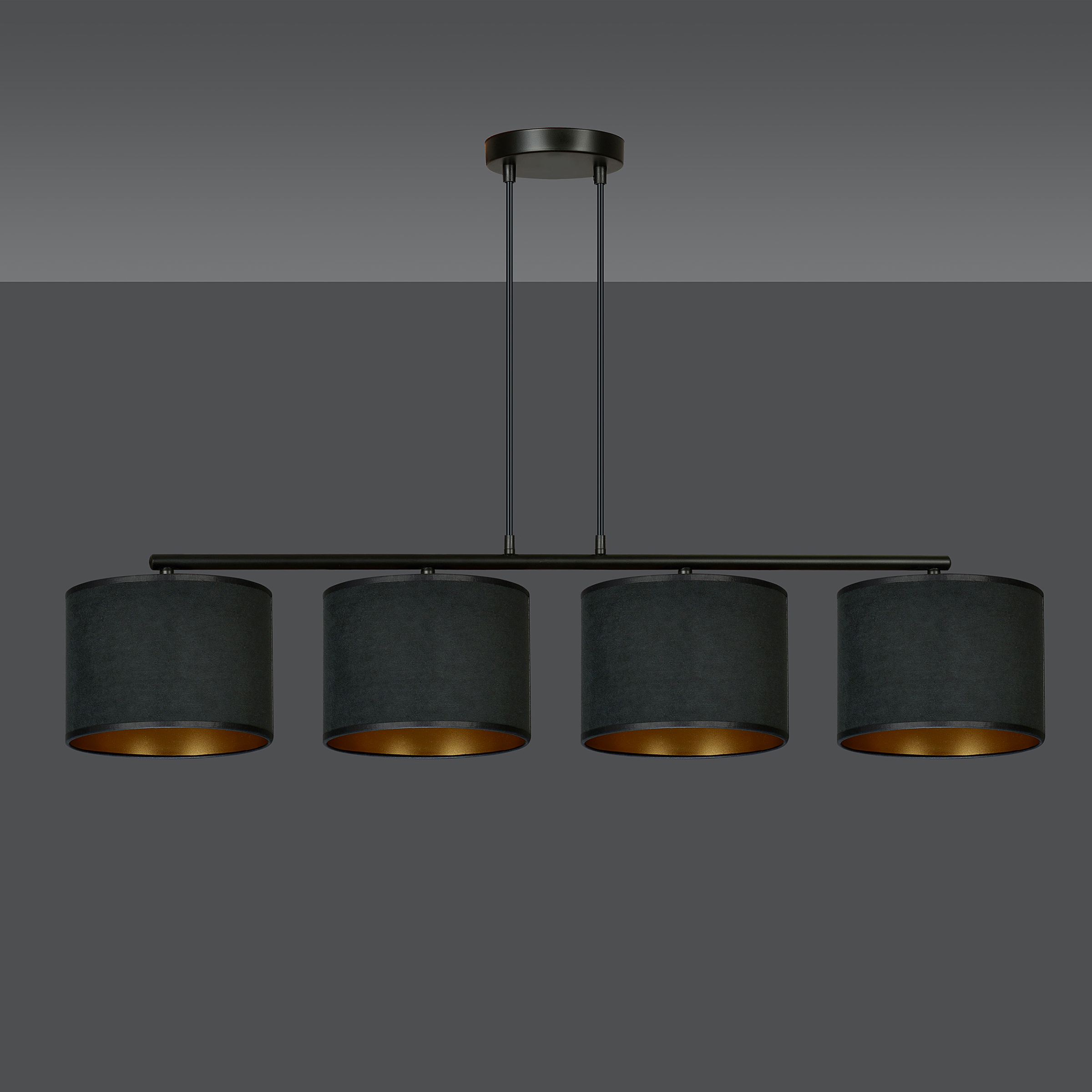 Hilde Type B Pendant Light Steel Cotton Fabric Black