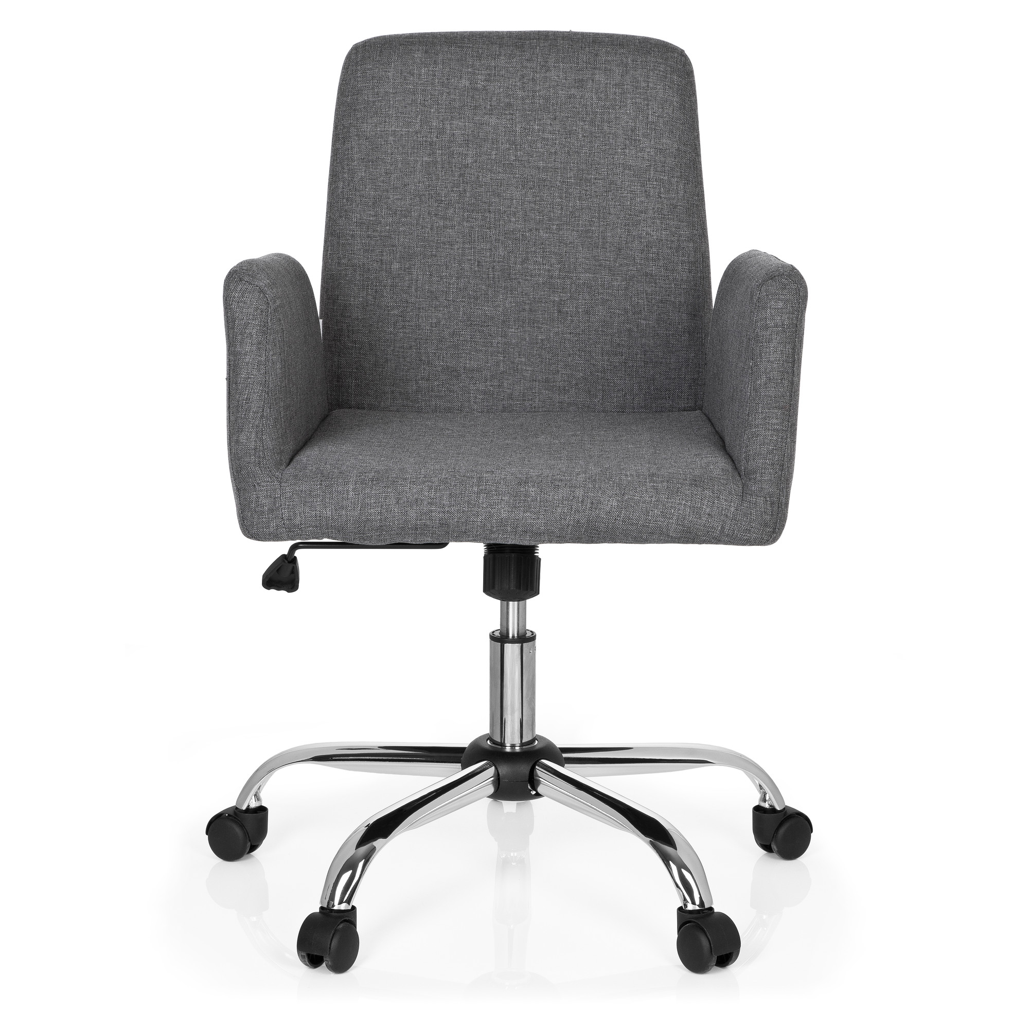 FLOW Sedia da ufficio girevole con rotelle tessuto grigio