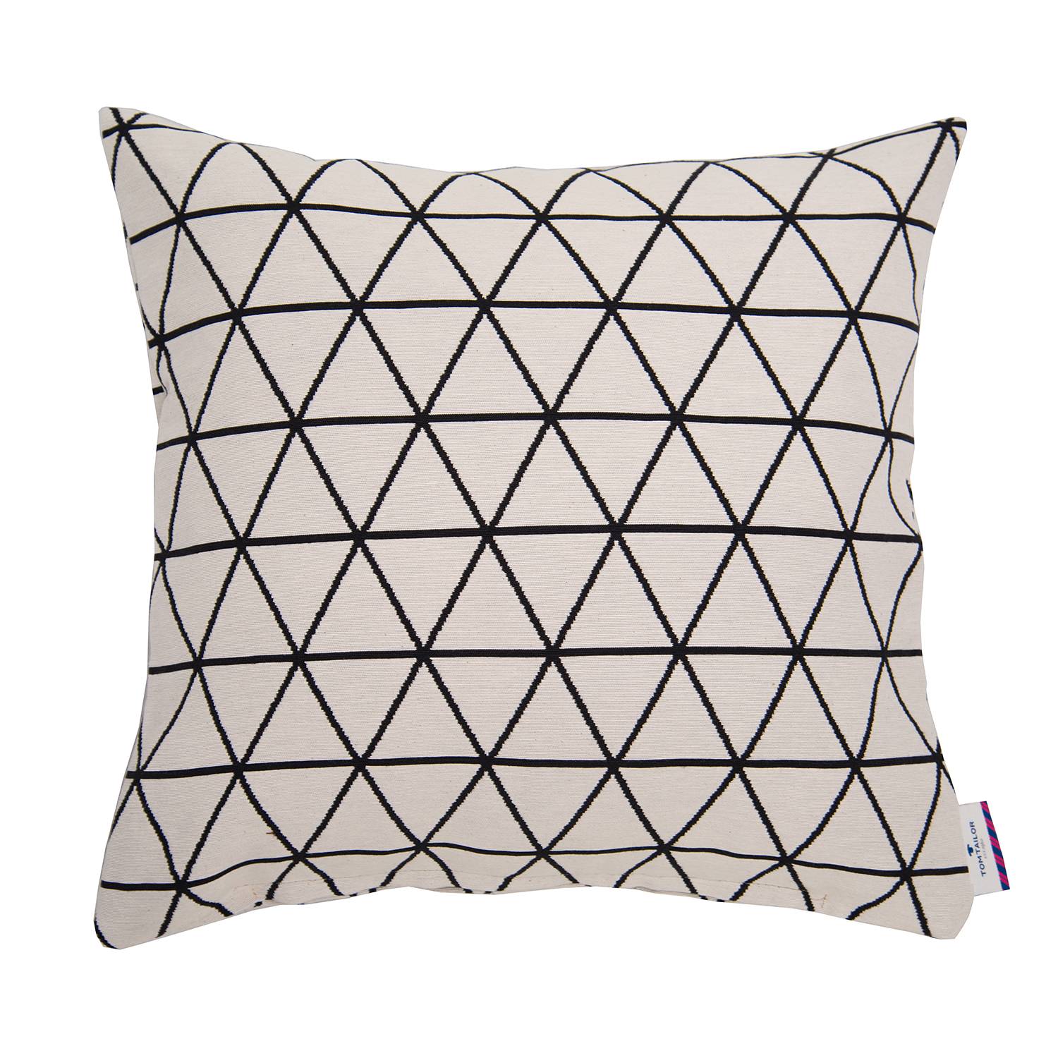Kissenbezug T-Triangle Webstoff Beige Schwarz