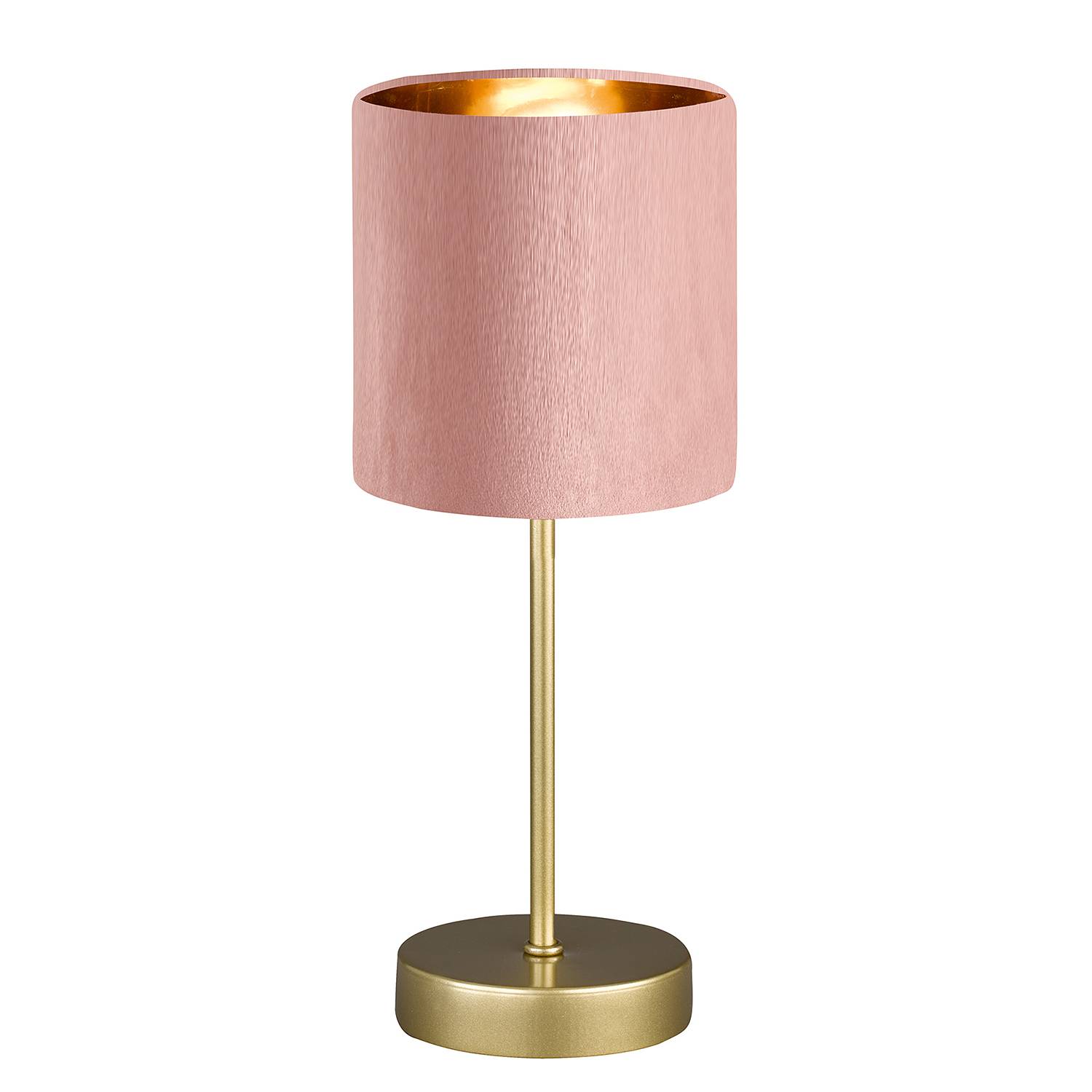 Tischleuchte Aura Samt Eisen Rosa