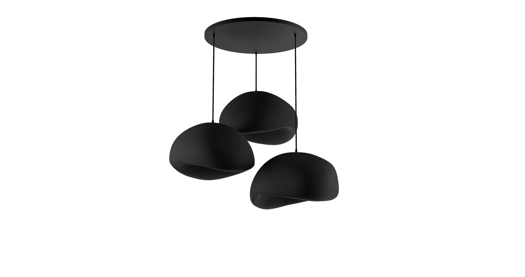 3-Flammig Wabi Sabi Haze & Hues Pendelleuchte Schwarz
