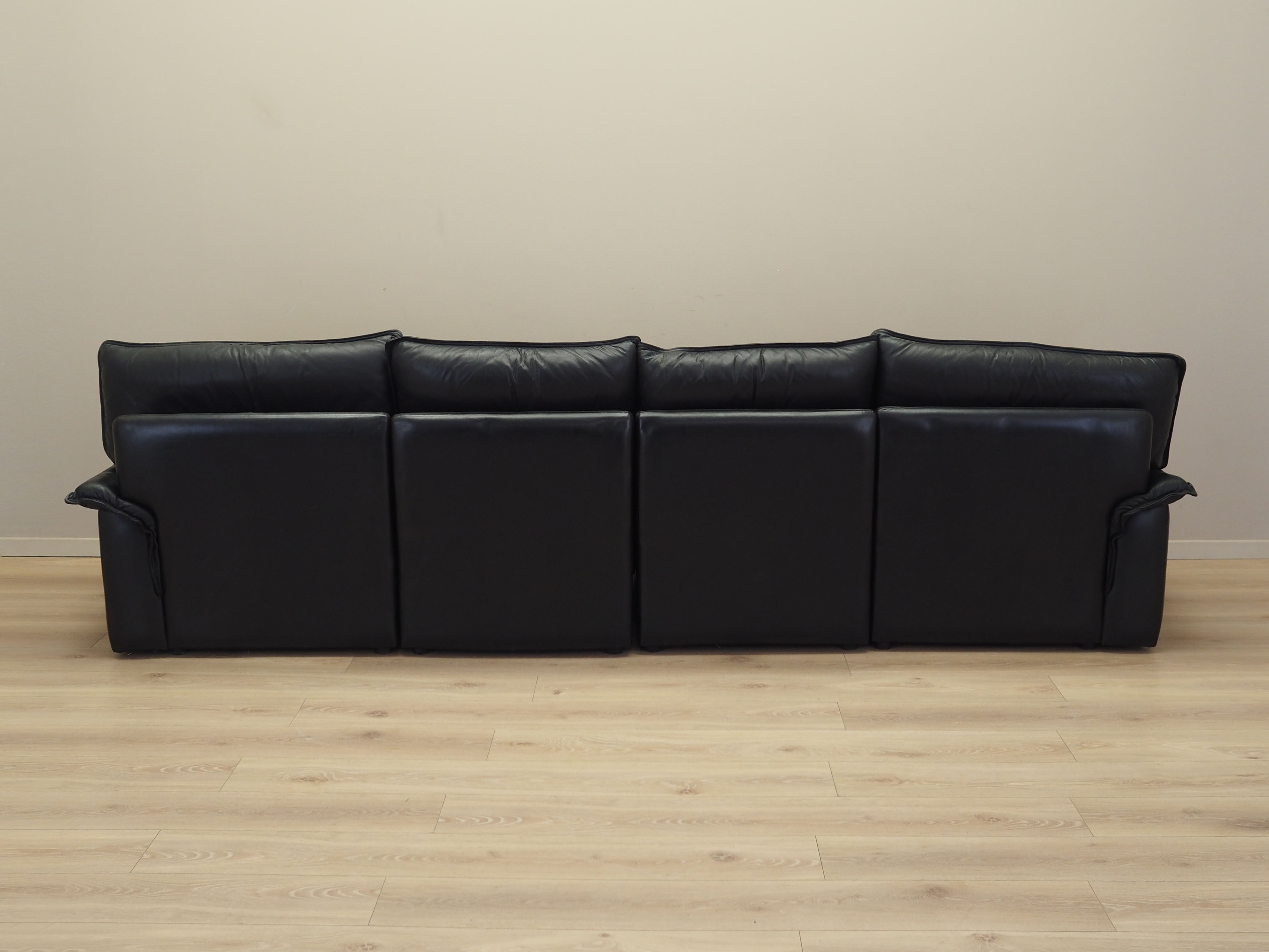 Modulares Sofa Leder Schwarz 1960er Jahre