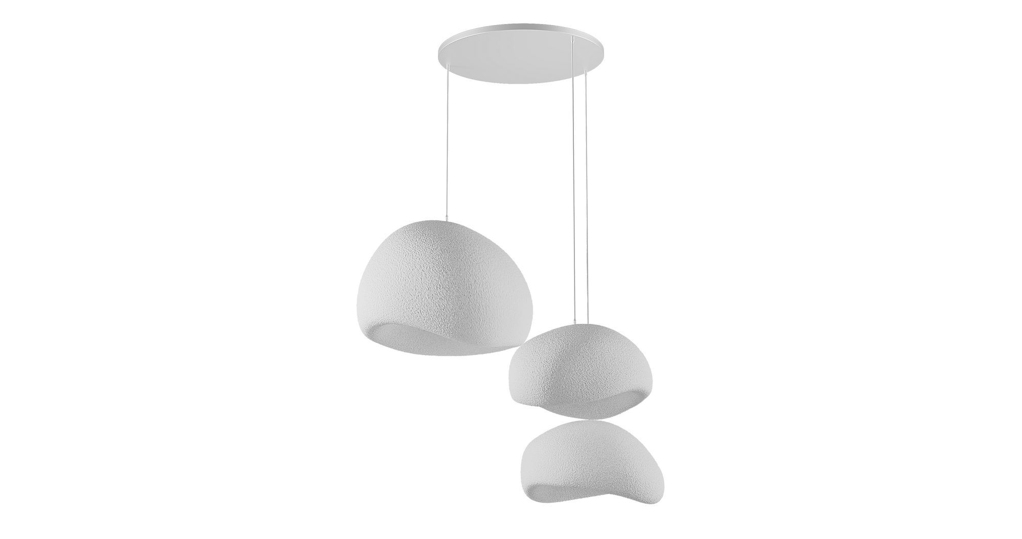 3-Flammig Wabi Sabi Stillforms Pendelleuchte Weiß