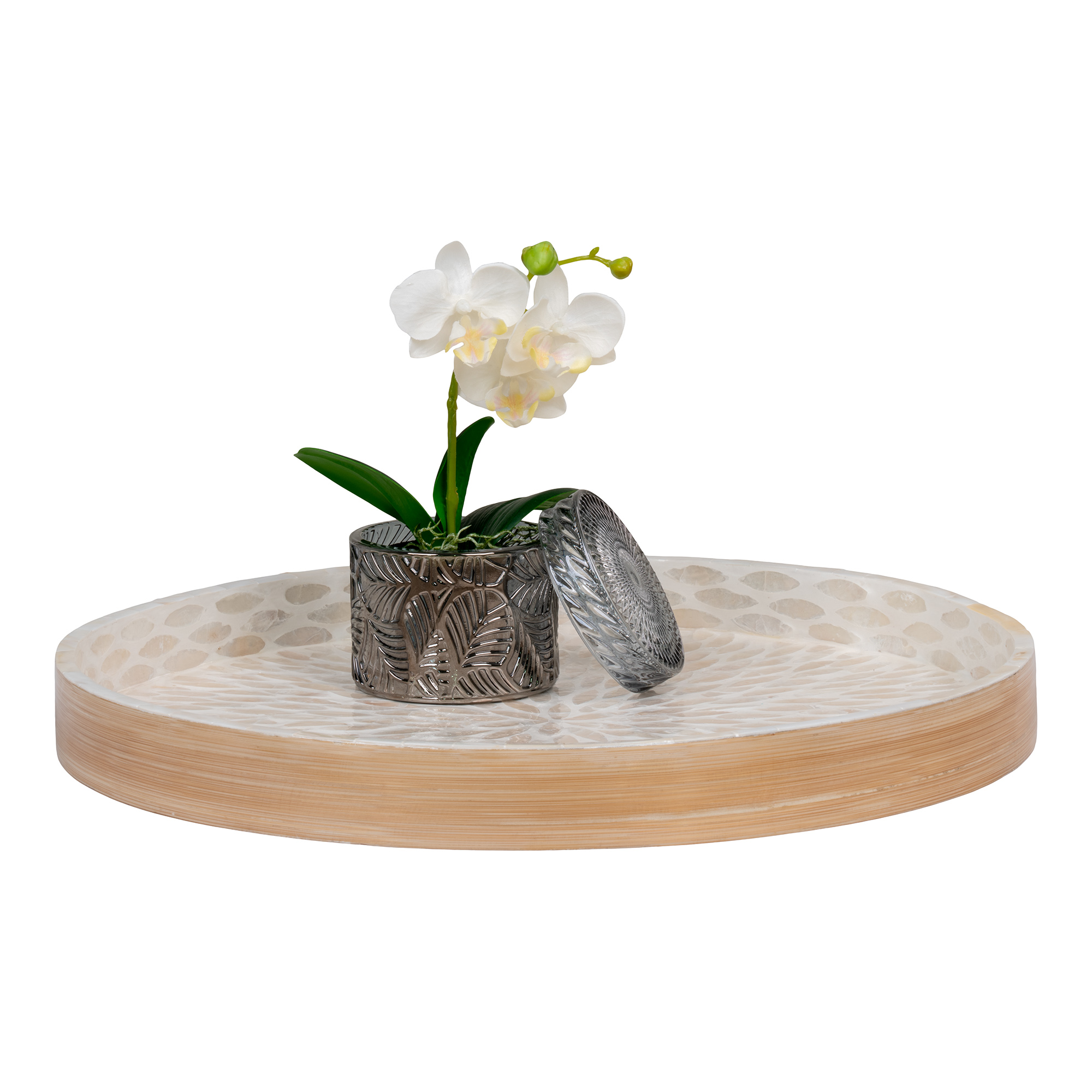 Tray Tray Bamboo Beige Ø 40cm