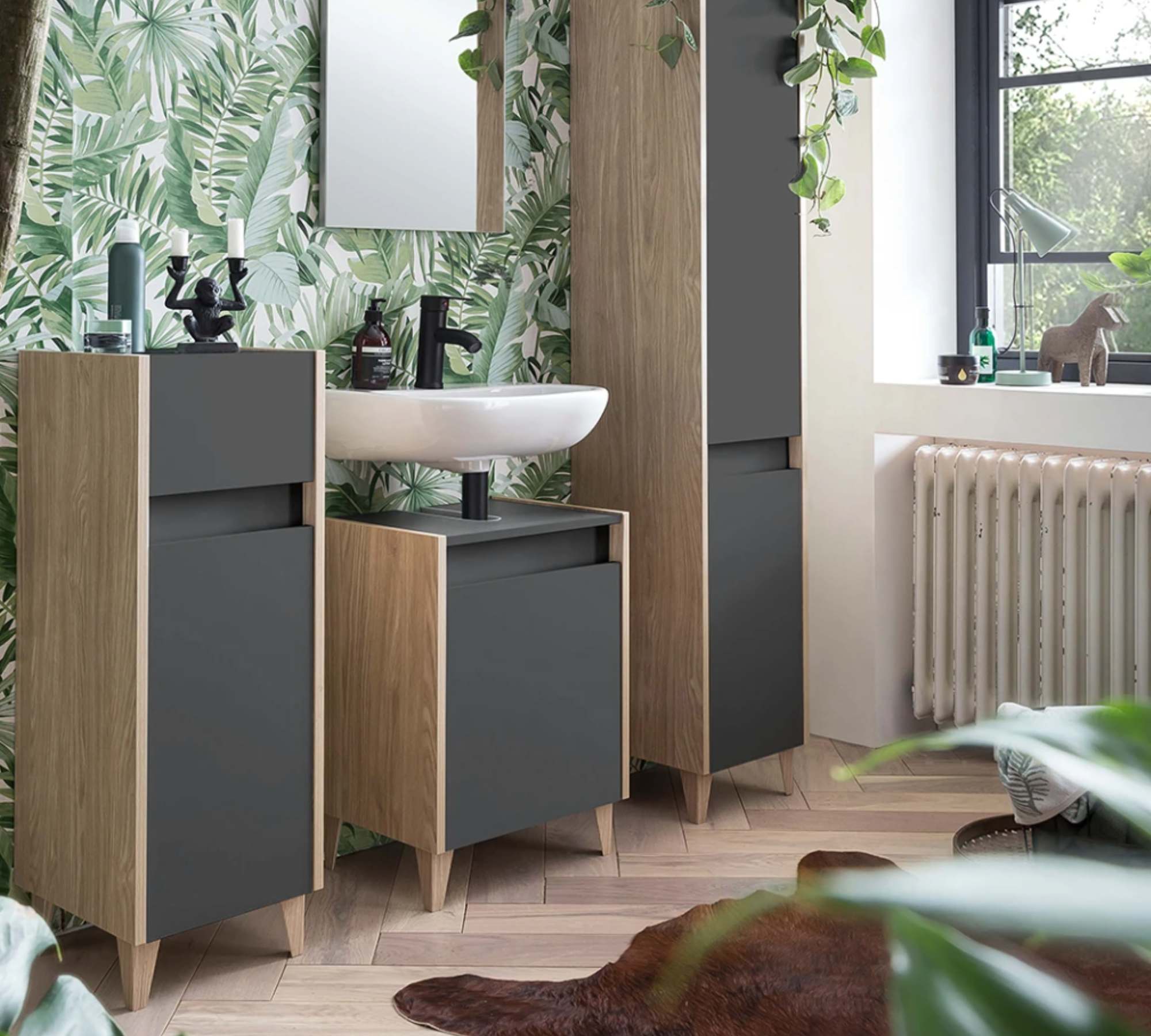 Waschbeckenunterschrank Elba Anthrazit