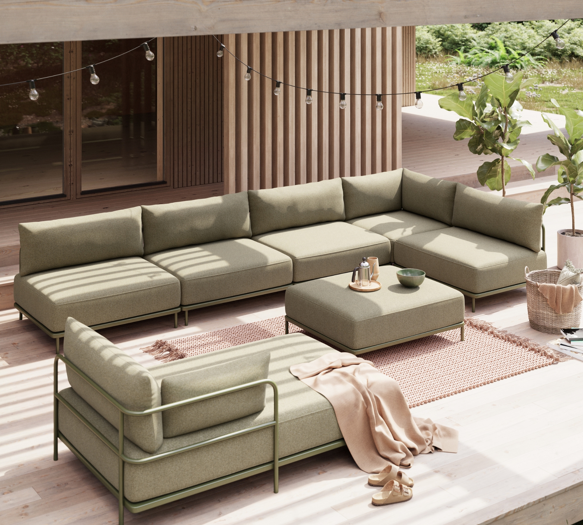 Vincent Outdoor 1-Sitzer Modul Rechts Clary Sage Green