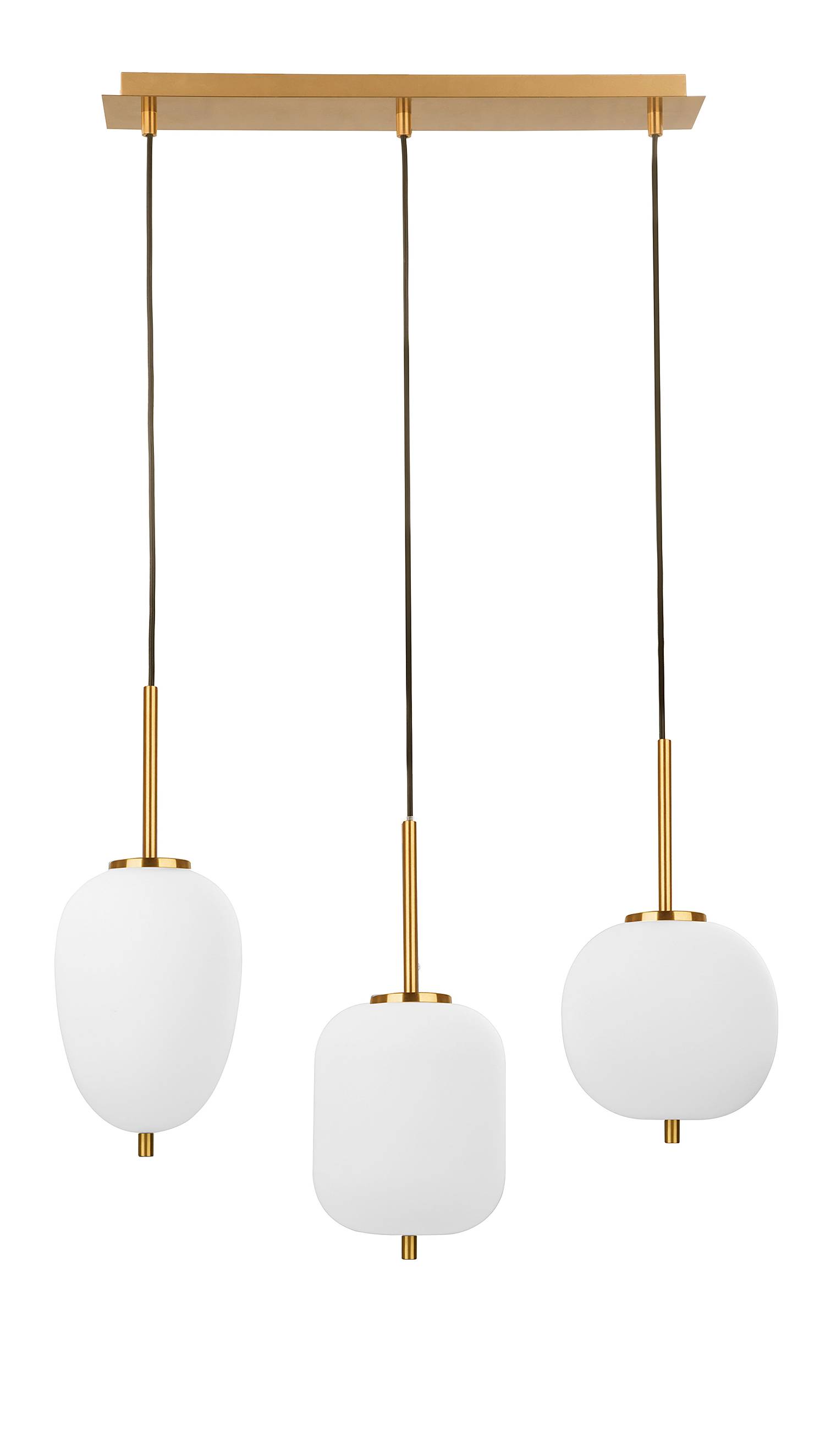 Lato Type E Pendant Light Opal Glass Gold