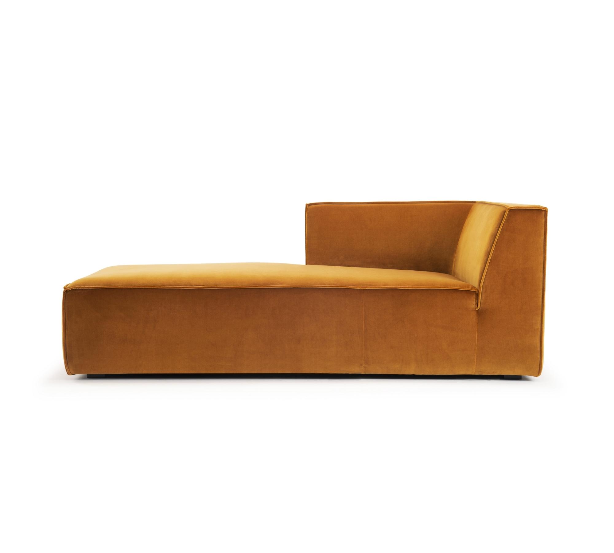 Dane 1-Seater Recamiere Left Velour Matte Amber