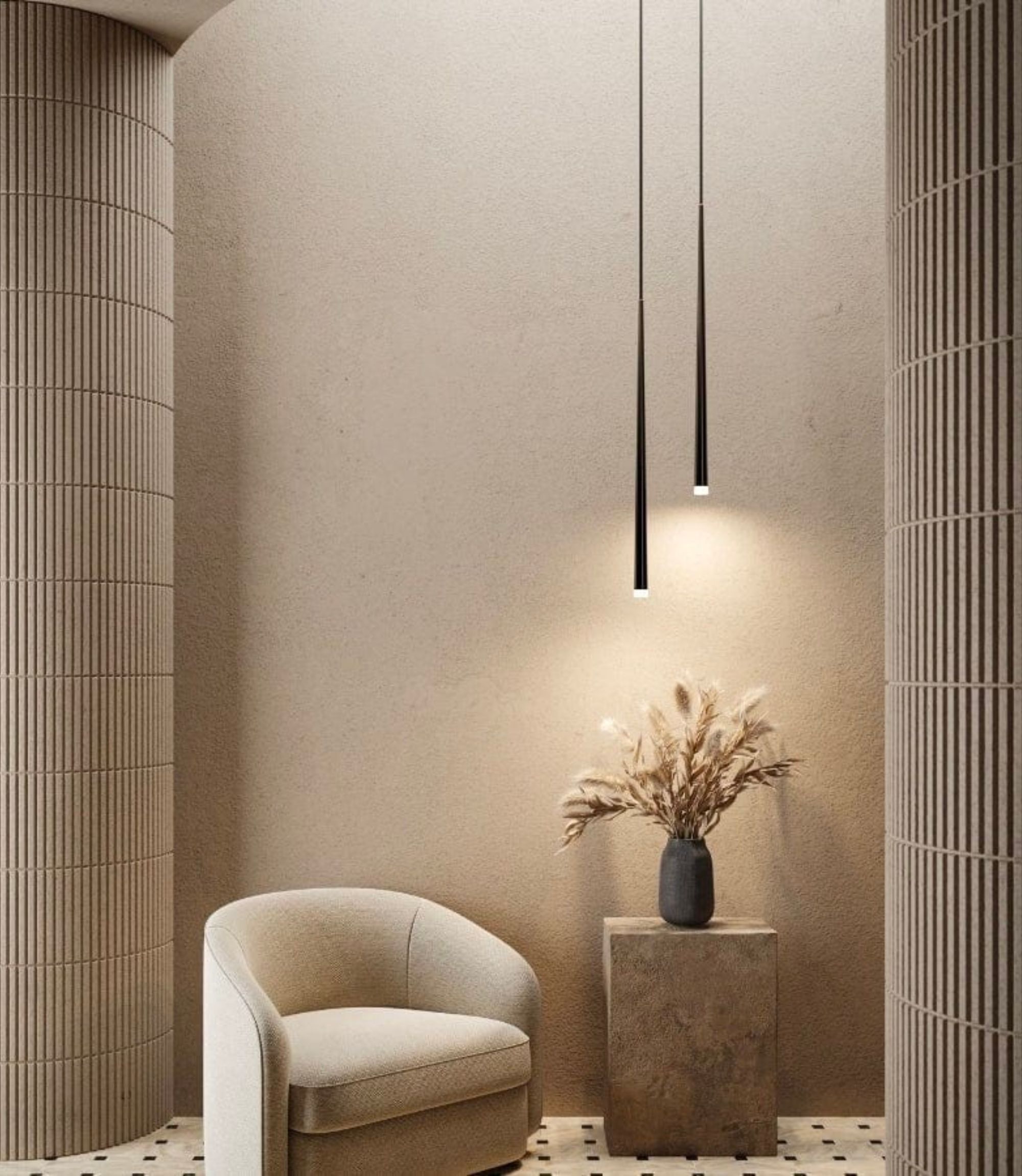 1-Flammige Pendelleuchte Hades Metall Acrylglas Schwarz