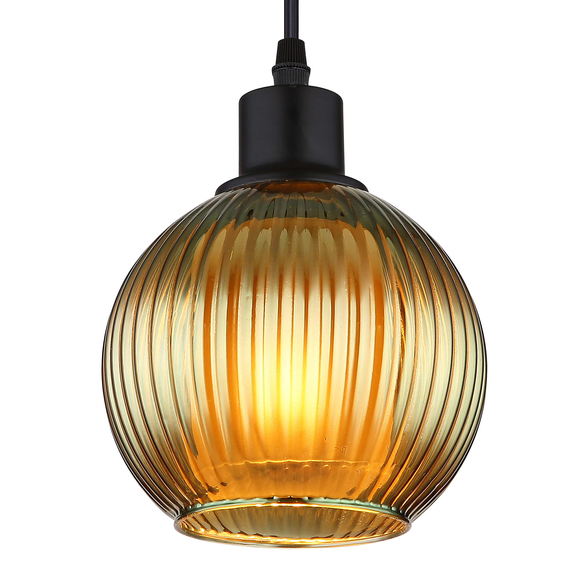 Pendelleuchte Zumba Typ C Farbglas / Eisen 1-flammig Grün