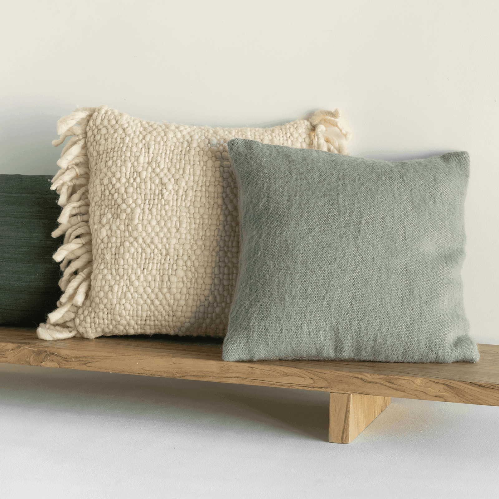 Sea Grass Wollkissen Textil Grün