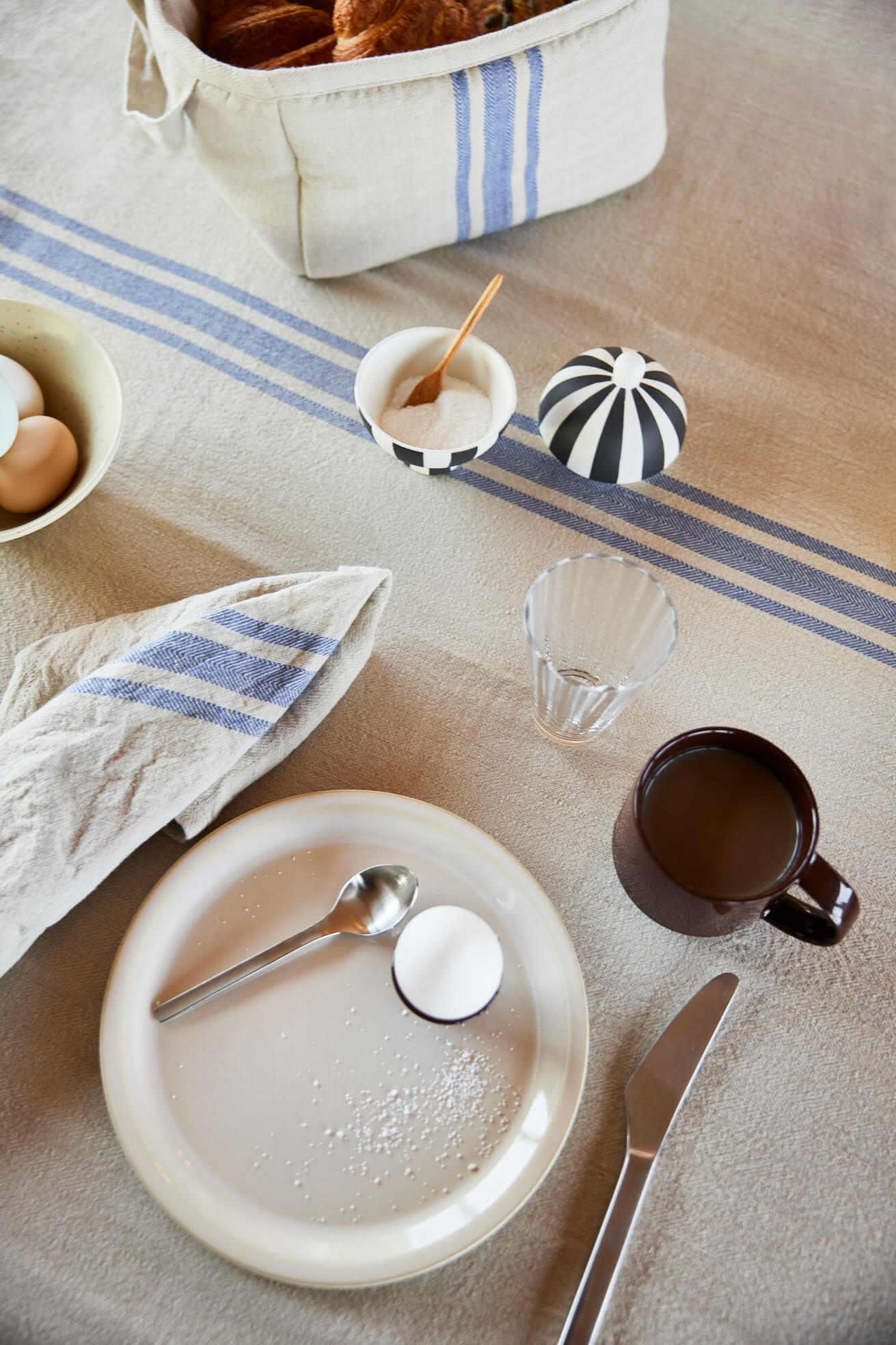 Linu Brotkorb Bio-Baumwolle Gestreift