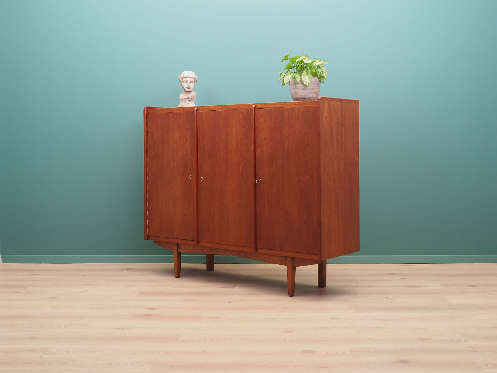 Vintage Highboard Teakholz Braun 1960er Jahre