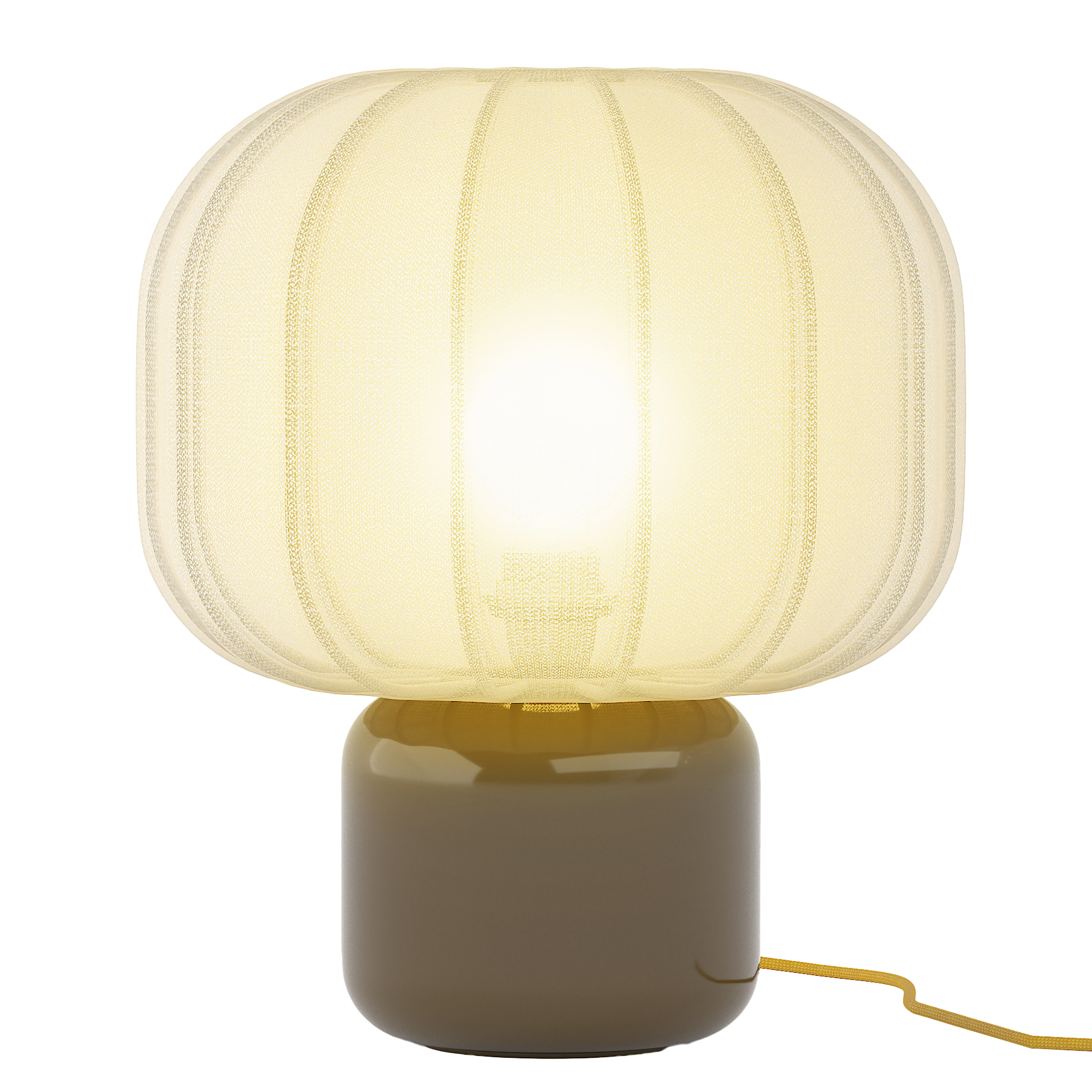 Brisa Tischleuchte 1-flammig Baumwollstoff Milchglas Grün