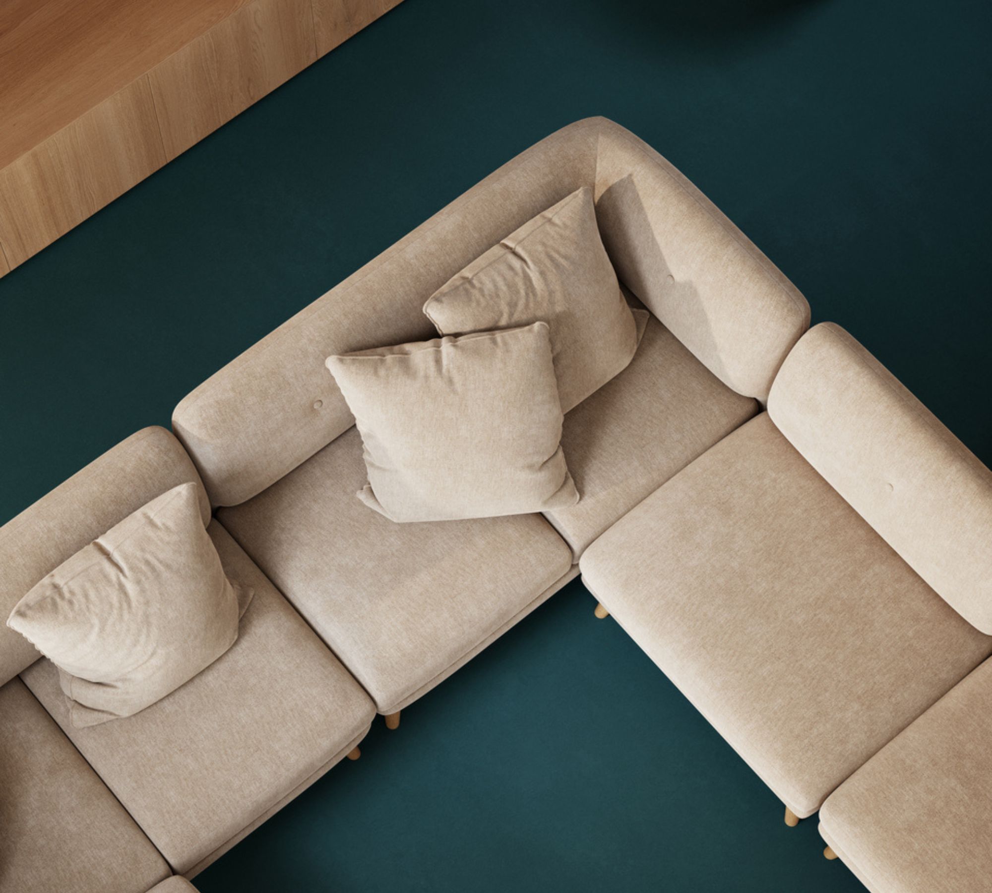 Alfred 1-seater corner module left Danny Cream