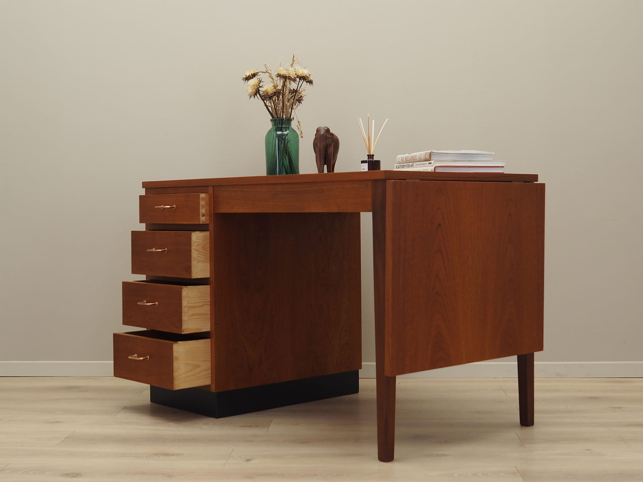 Vintage desk teak brown 1970s