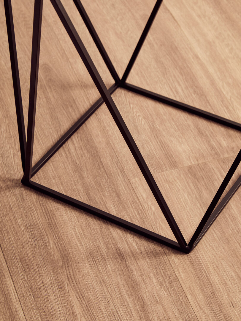 Shalimar Square Black Finish Base Side Table