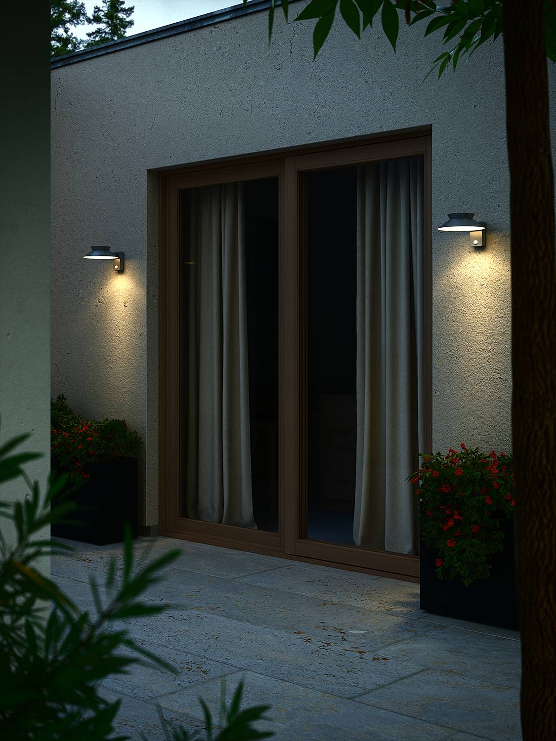 Solar-Wandleuchte Justina Aluminium Grau