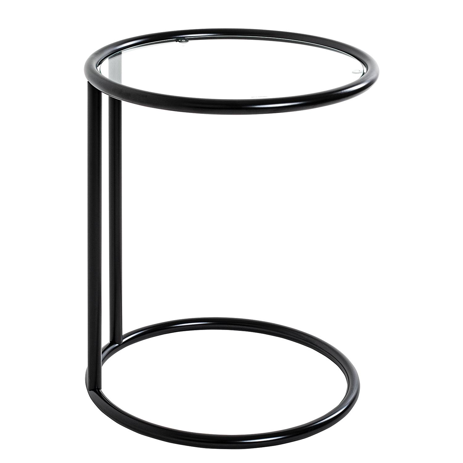 Stain Side table Safety glass Steel Black