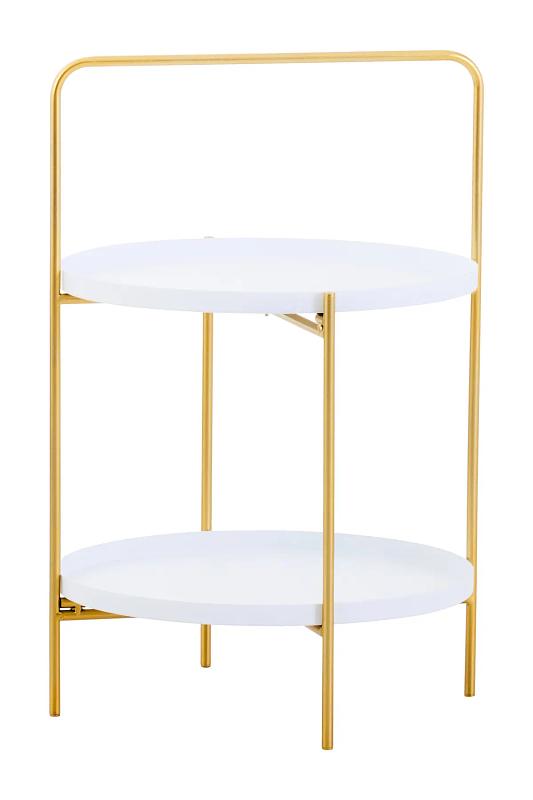 Trosa Two Tier Weiß und Gold Beistelltisch
