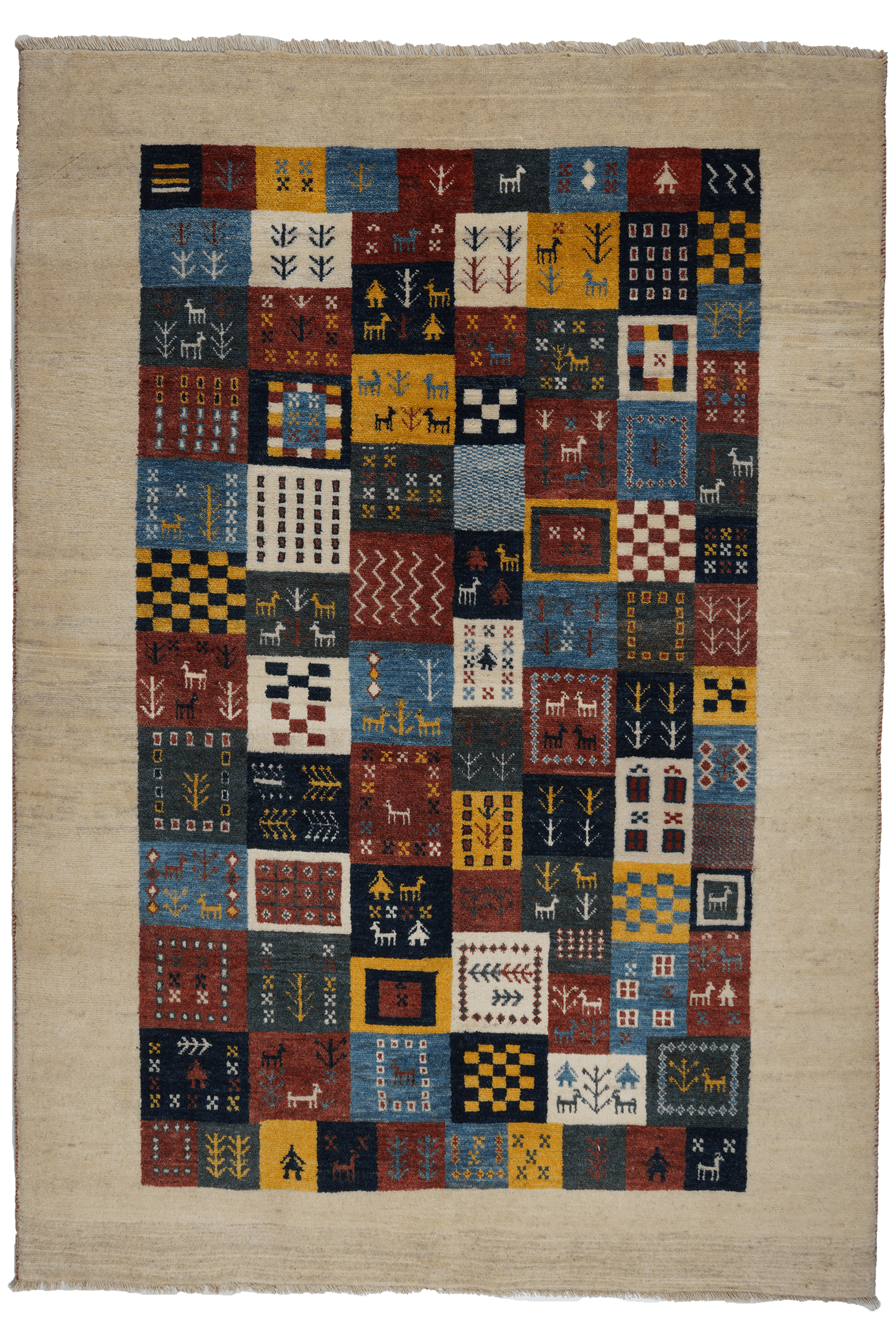 Gabbeh rug wool multicolored