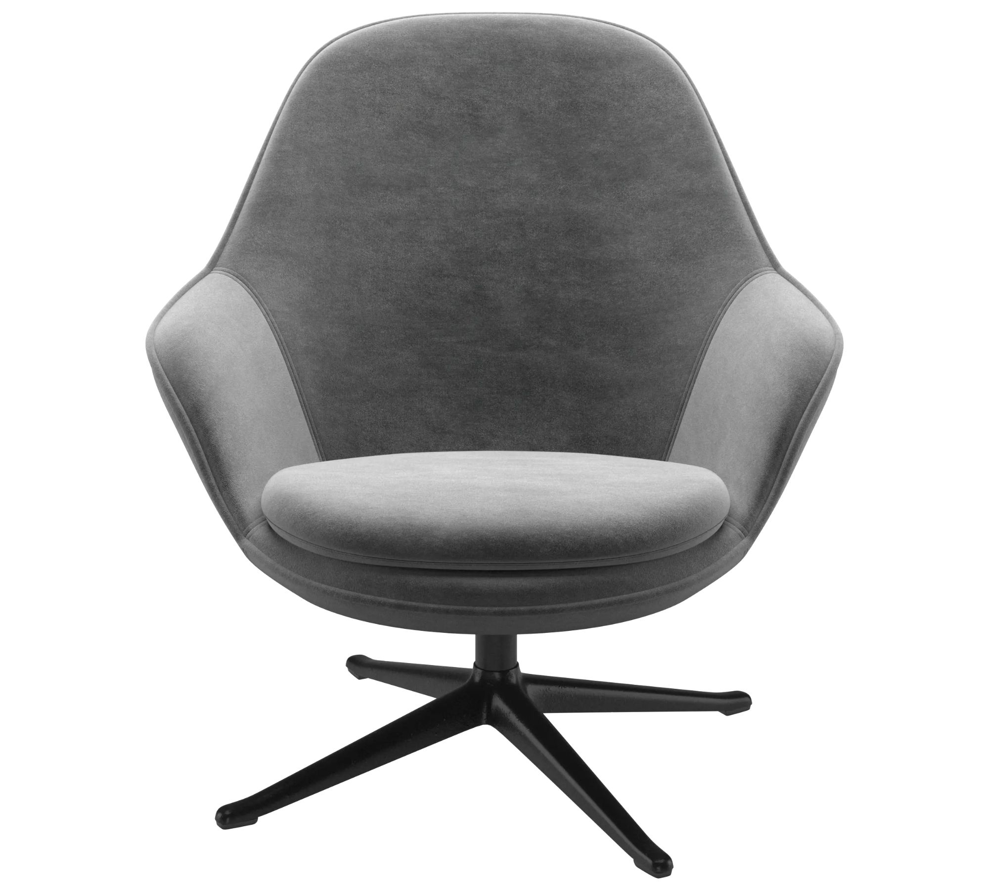 Poltrona Adelaide con funzione girevole velluto 3030 grigio