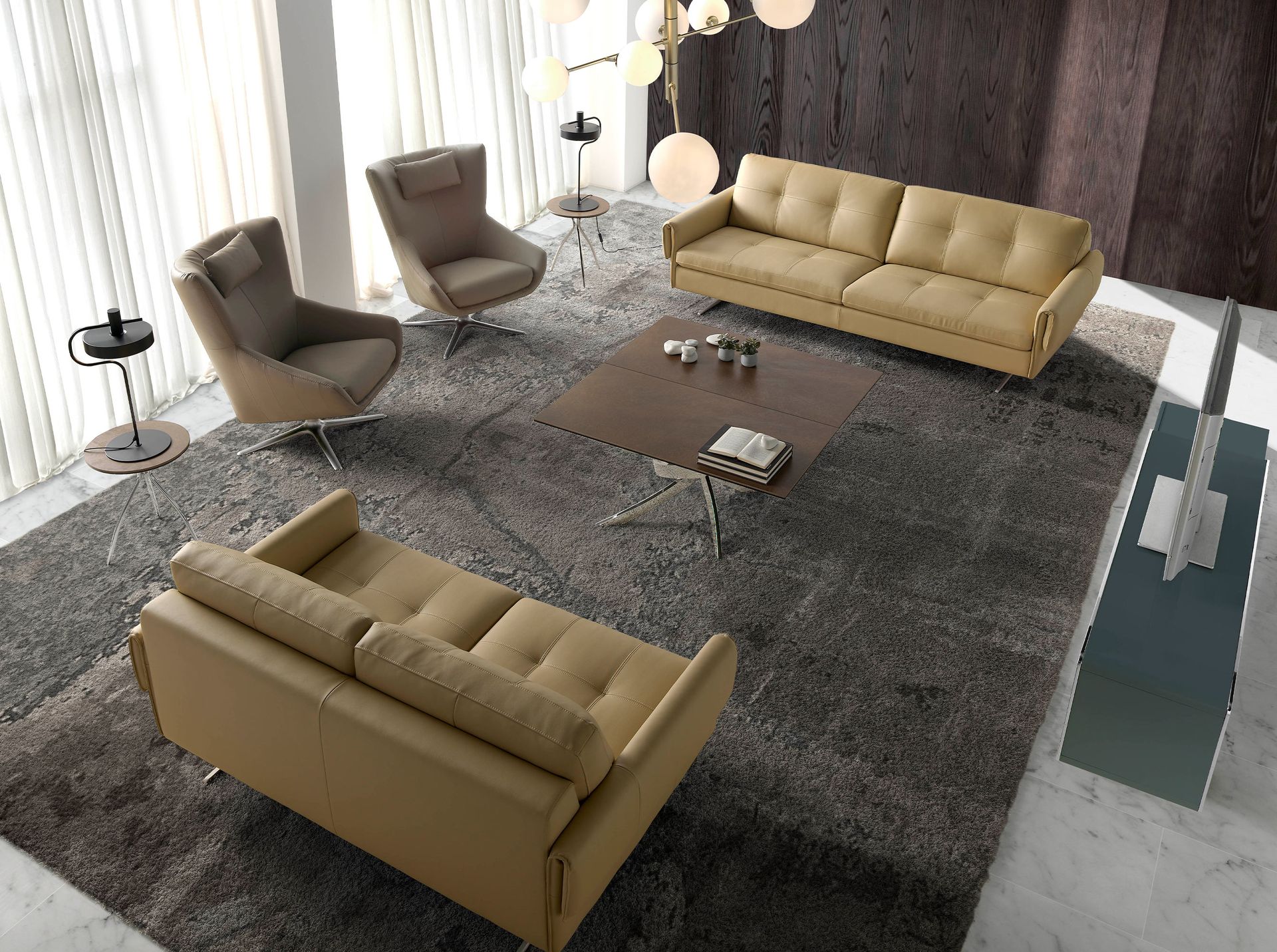 5044 Poltrona girevole ecopelle grigio