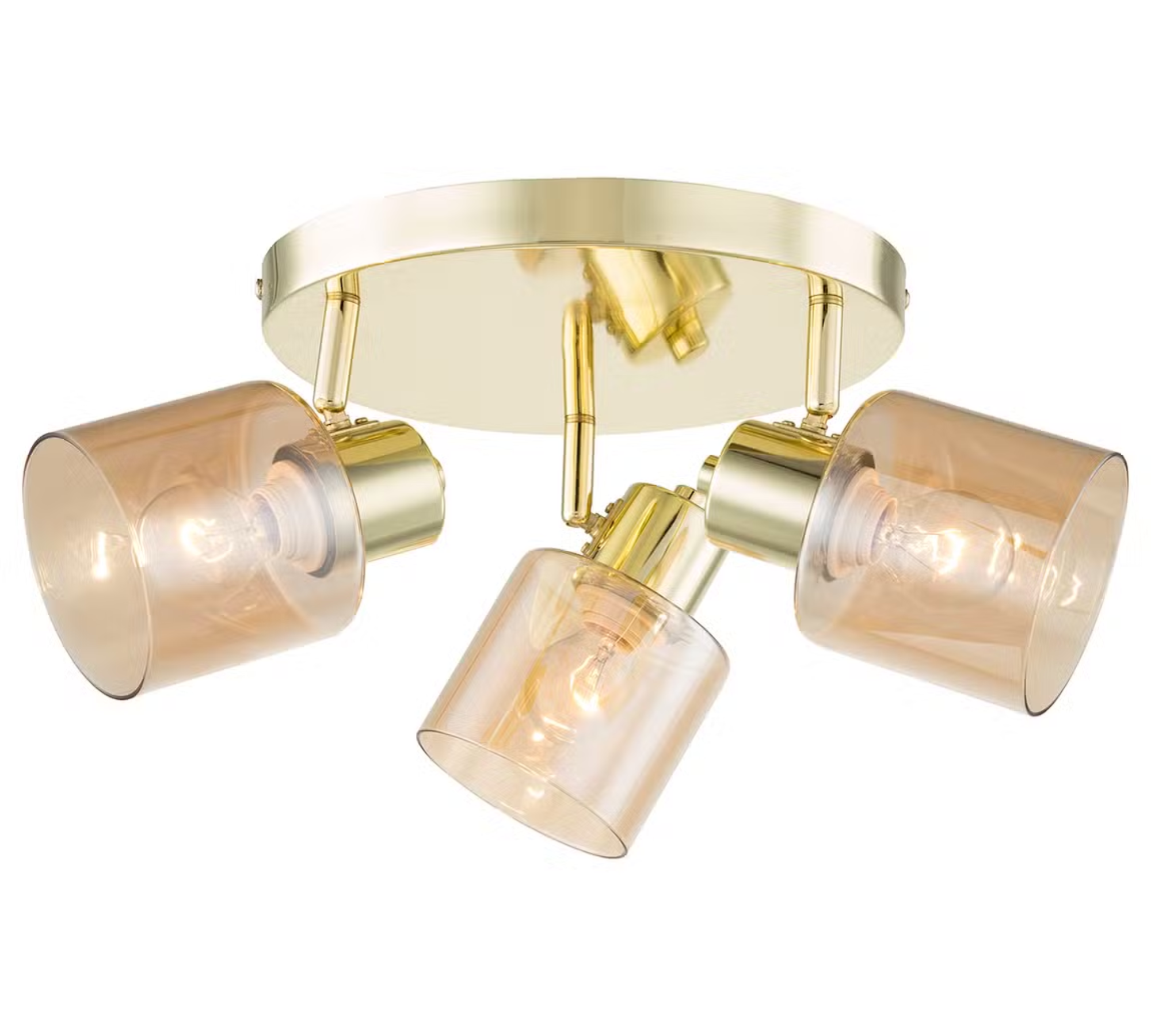 Ceiling light metal glass amber