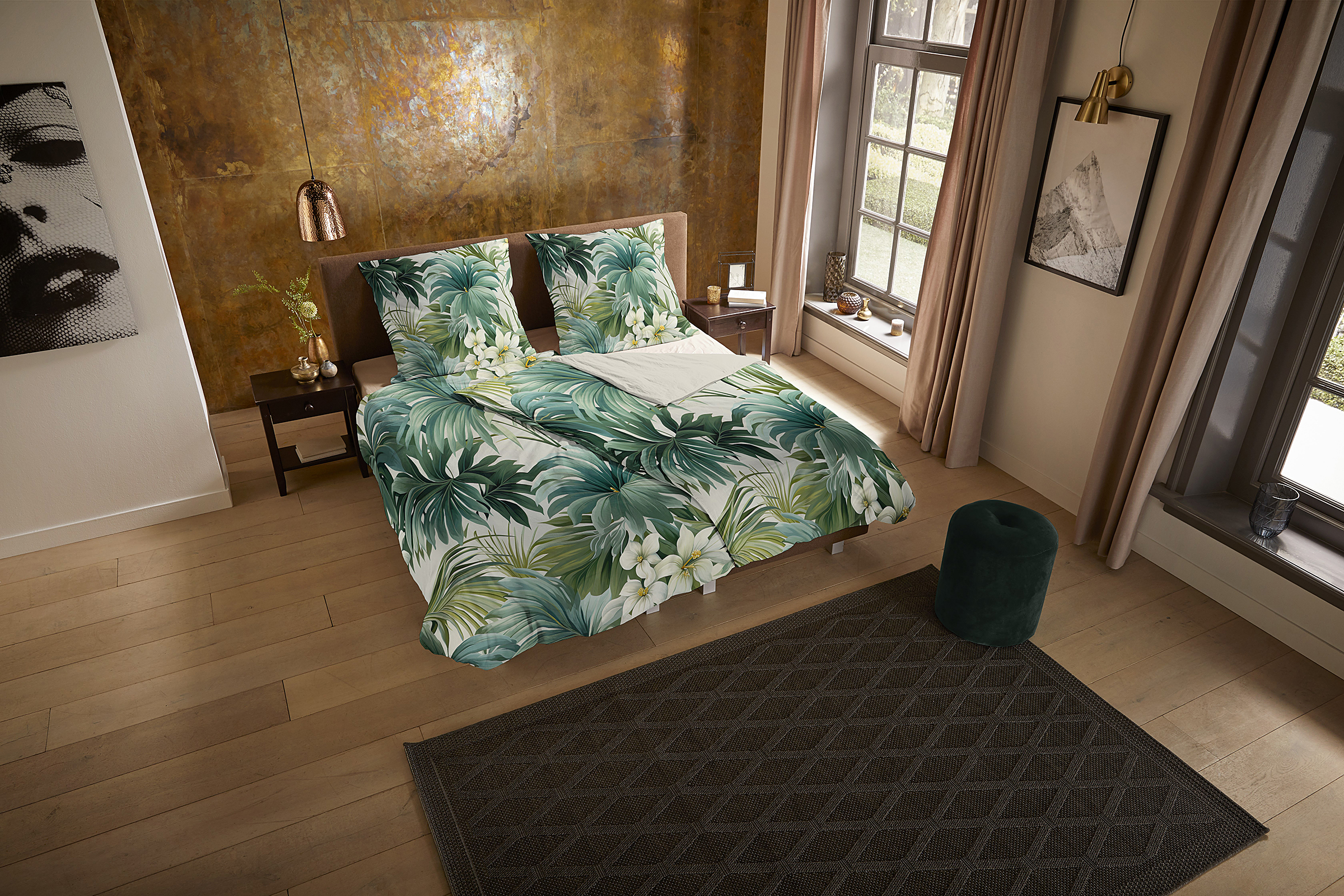 Microfiber bedding Multicolored 200x200cm Pillow 80x80cm