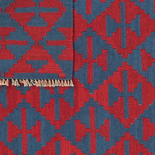 Kilim Gashgai Teppich Rot Blau