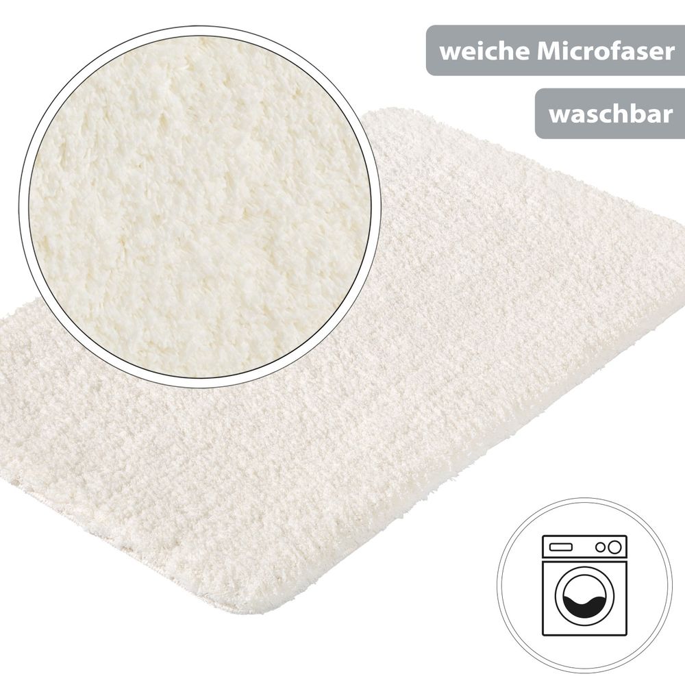 Flauschige Hochflor Badematte Creme