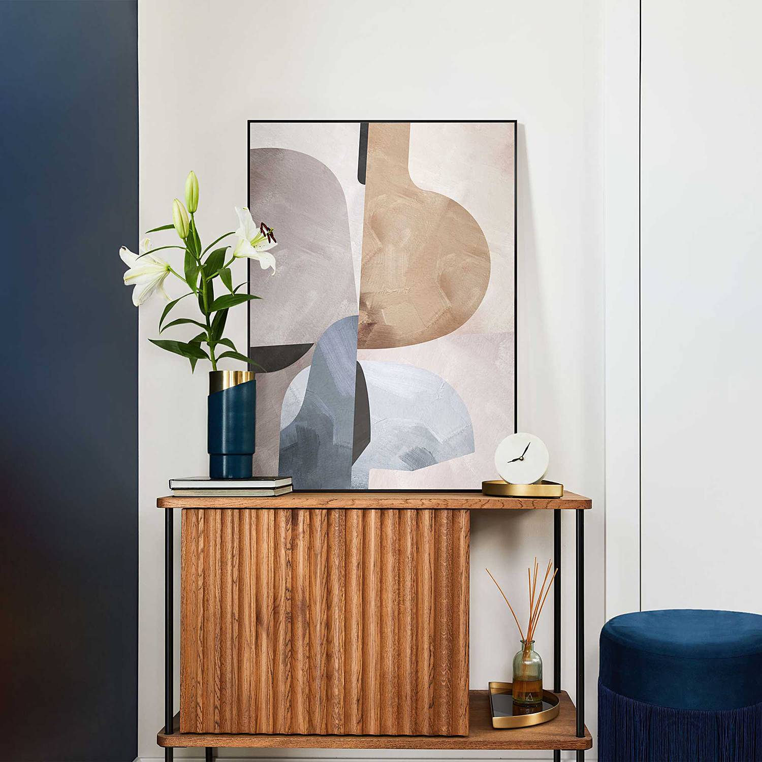 Gerahmtes Bild Abstrakte Illusion I Beige