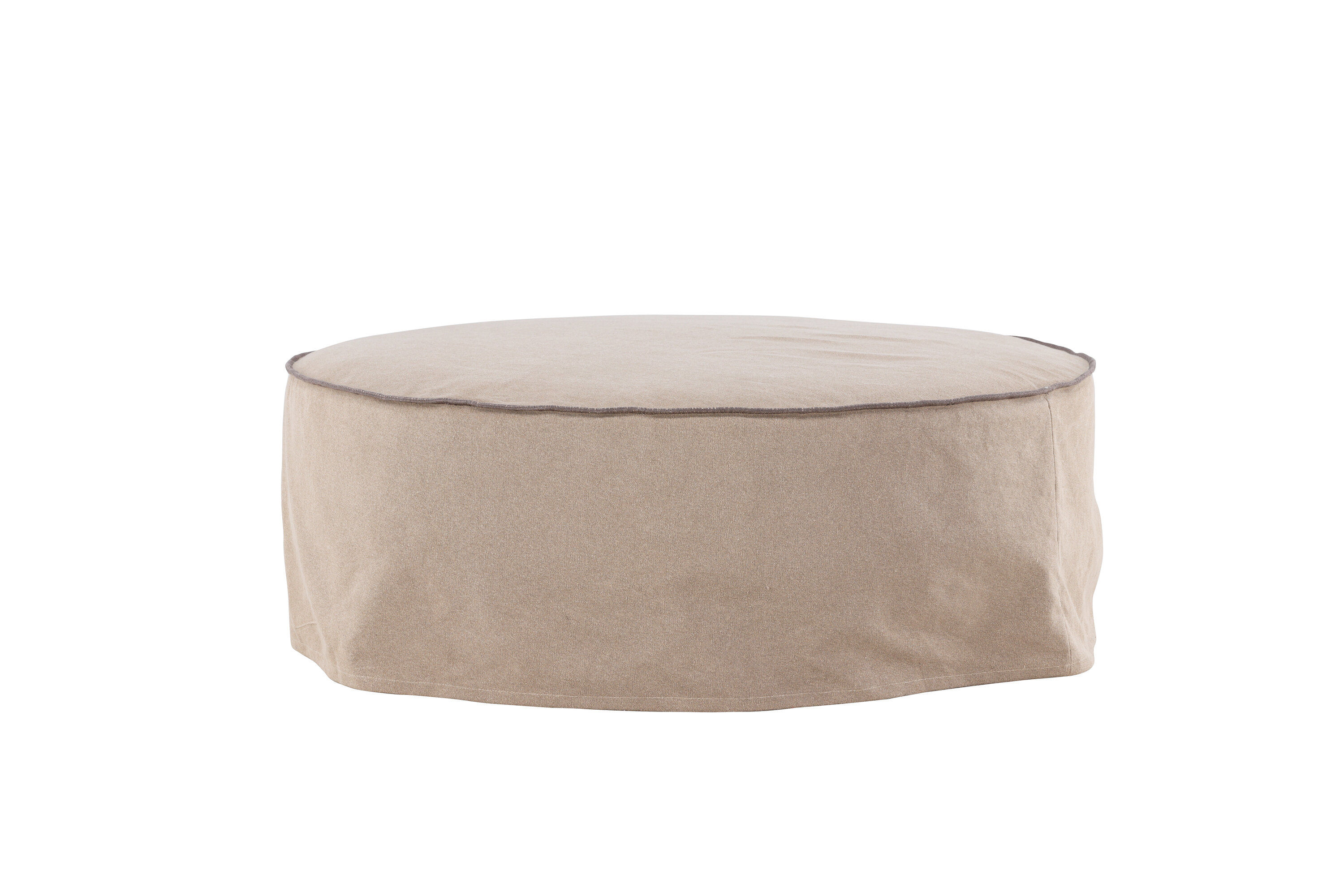 Vindö Ottoman Brown Linen ⌀101cm